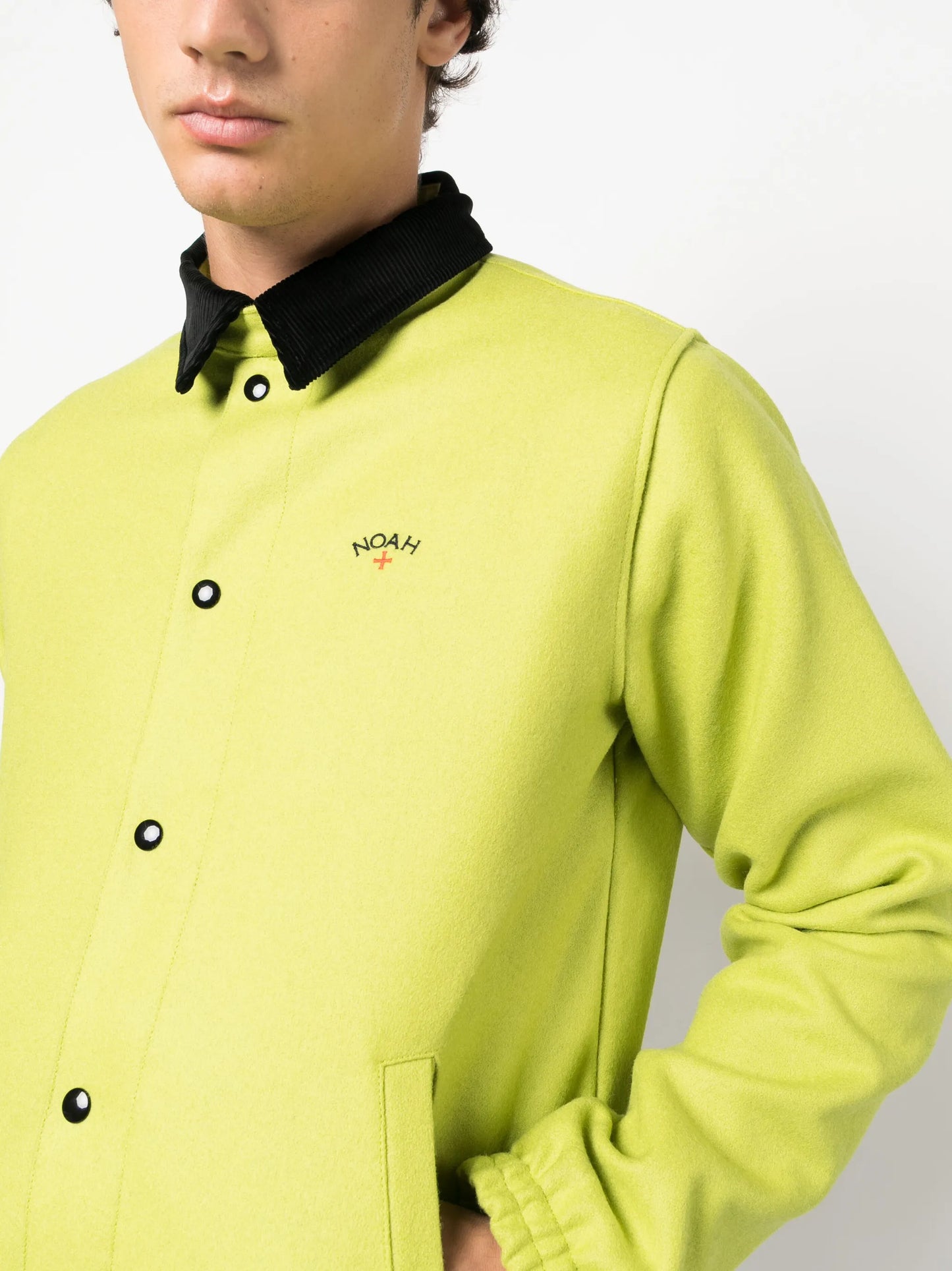 Campus logo-embroidered wool shirt jacket