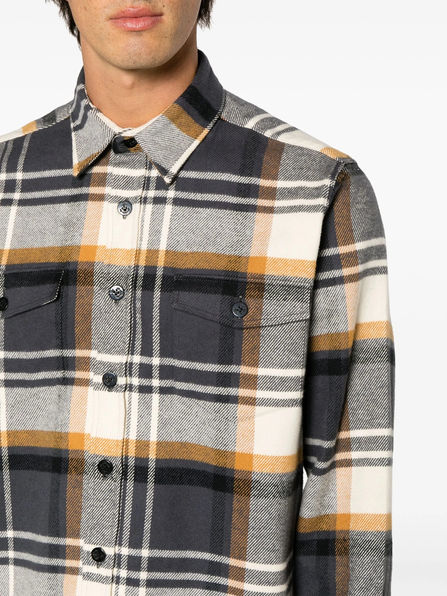 plaid-check pattern flannel shirt