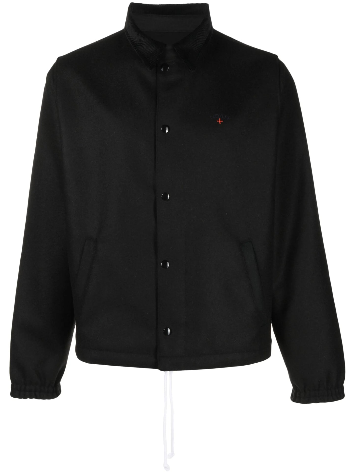 Campus logo-embroidered wool shirt jacket