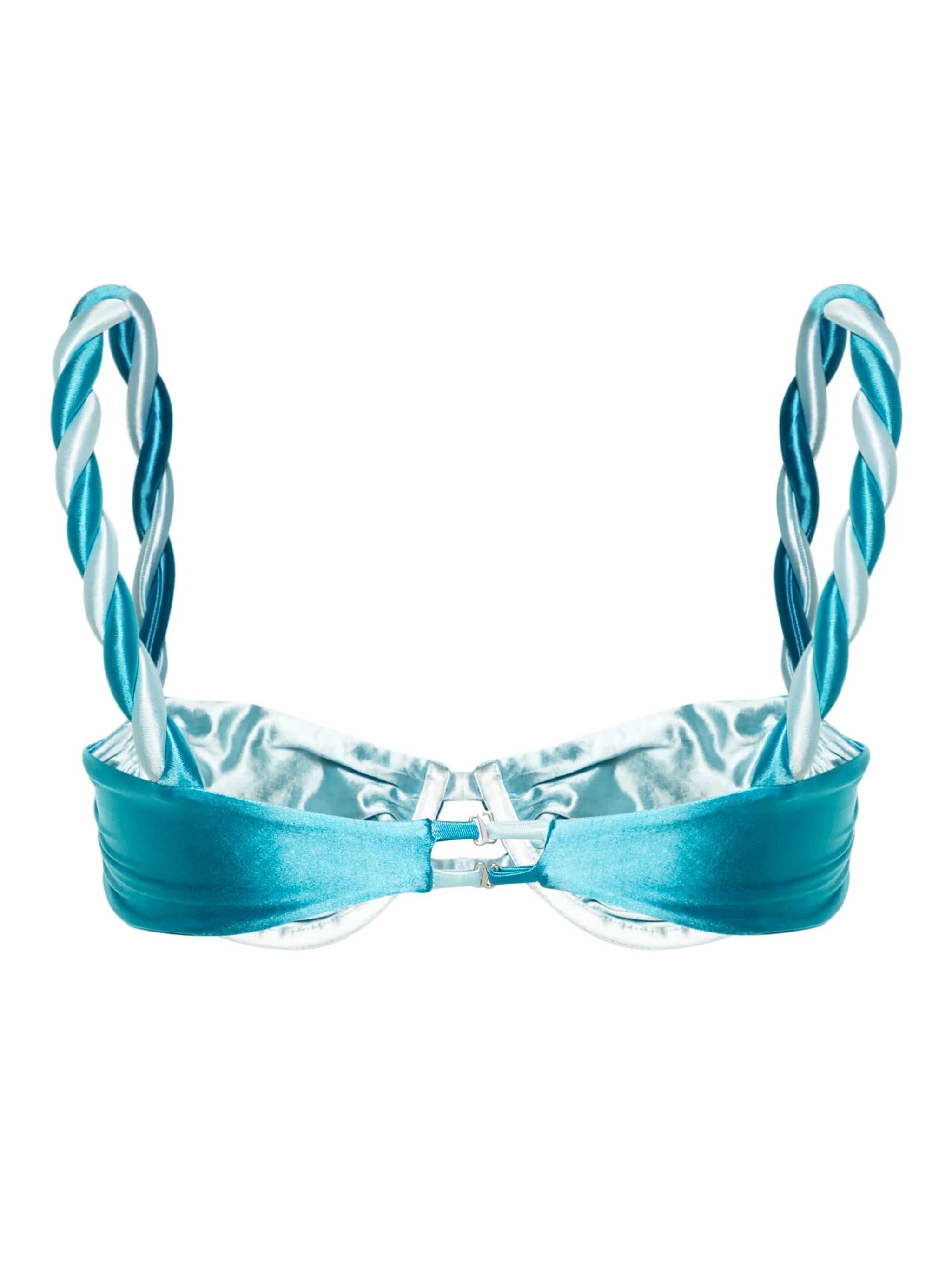 Ropes underwired satin bikini top