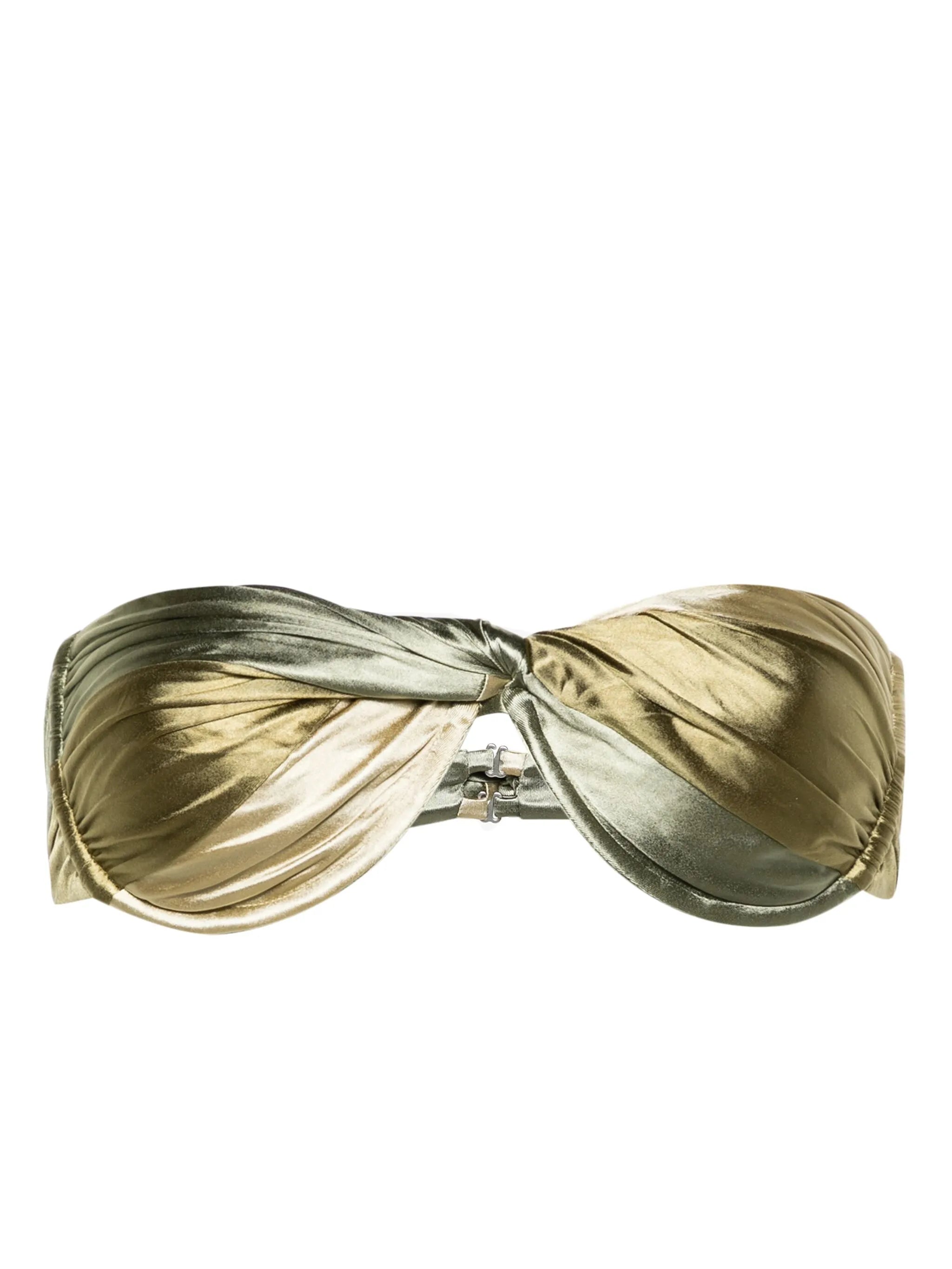 twisted underwired bandeau bikini top