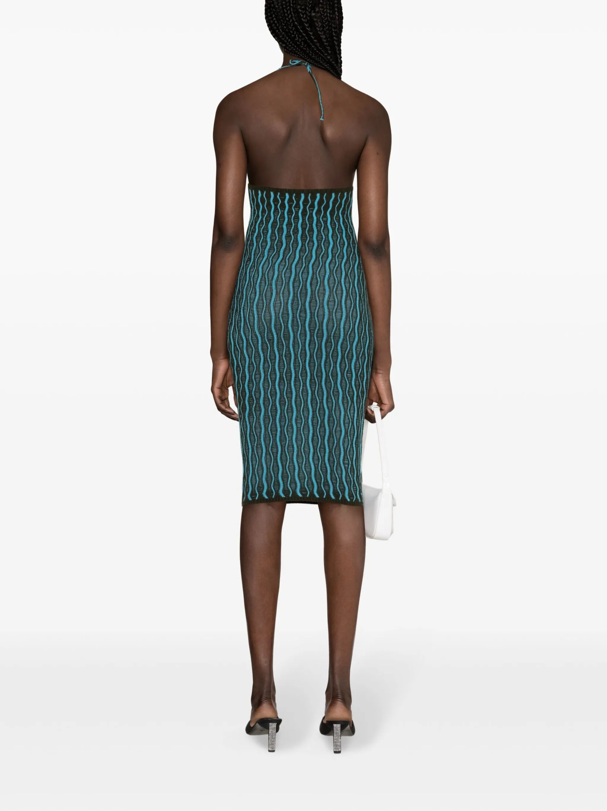 Cactus cut-out striped dress