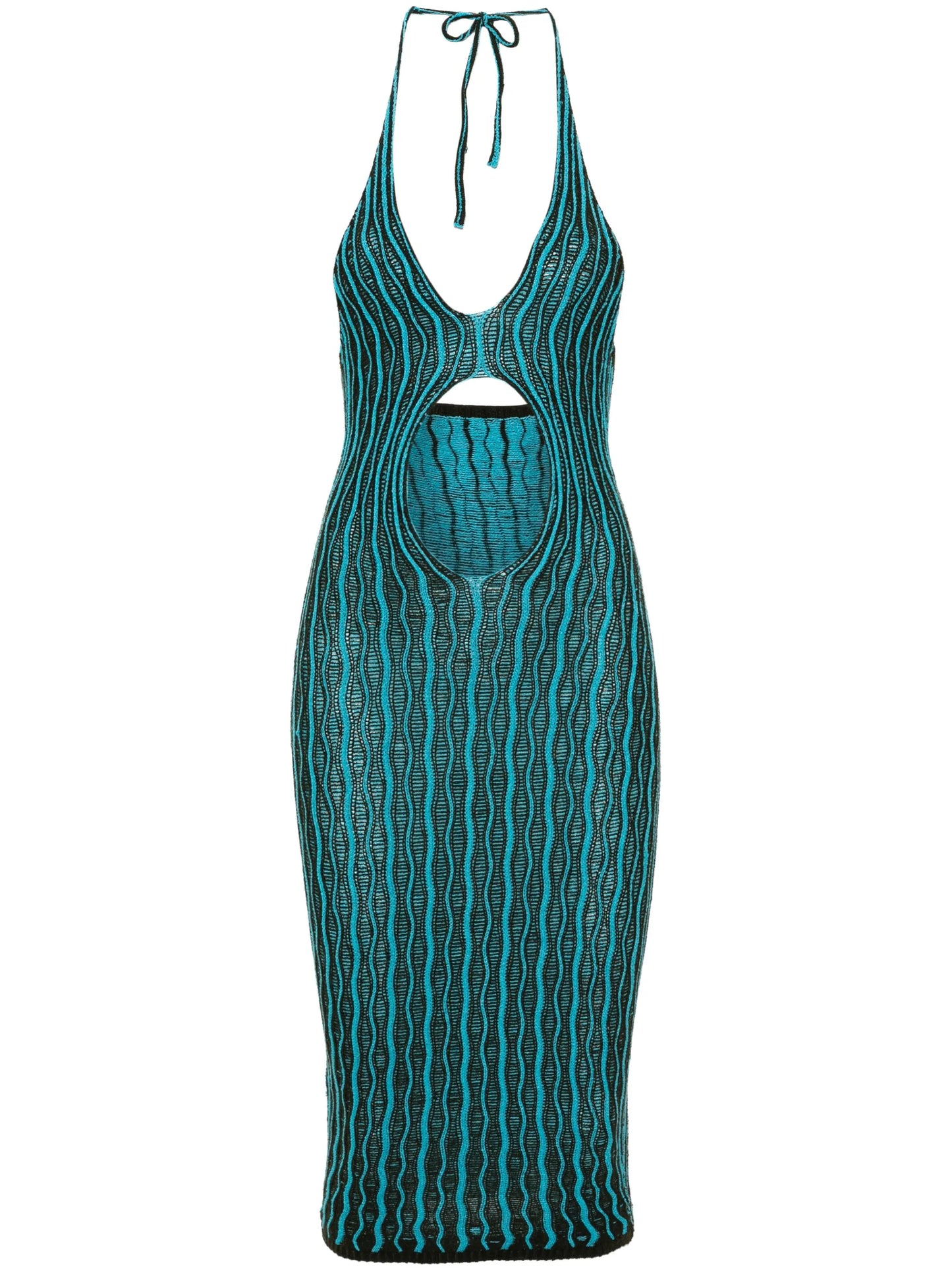 Cactus cut-out striped dress