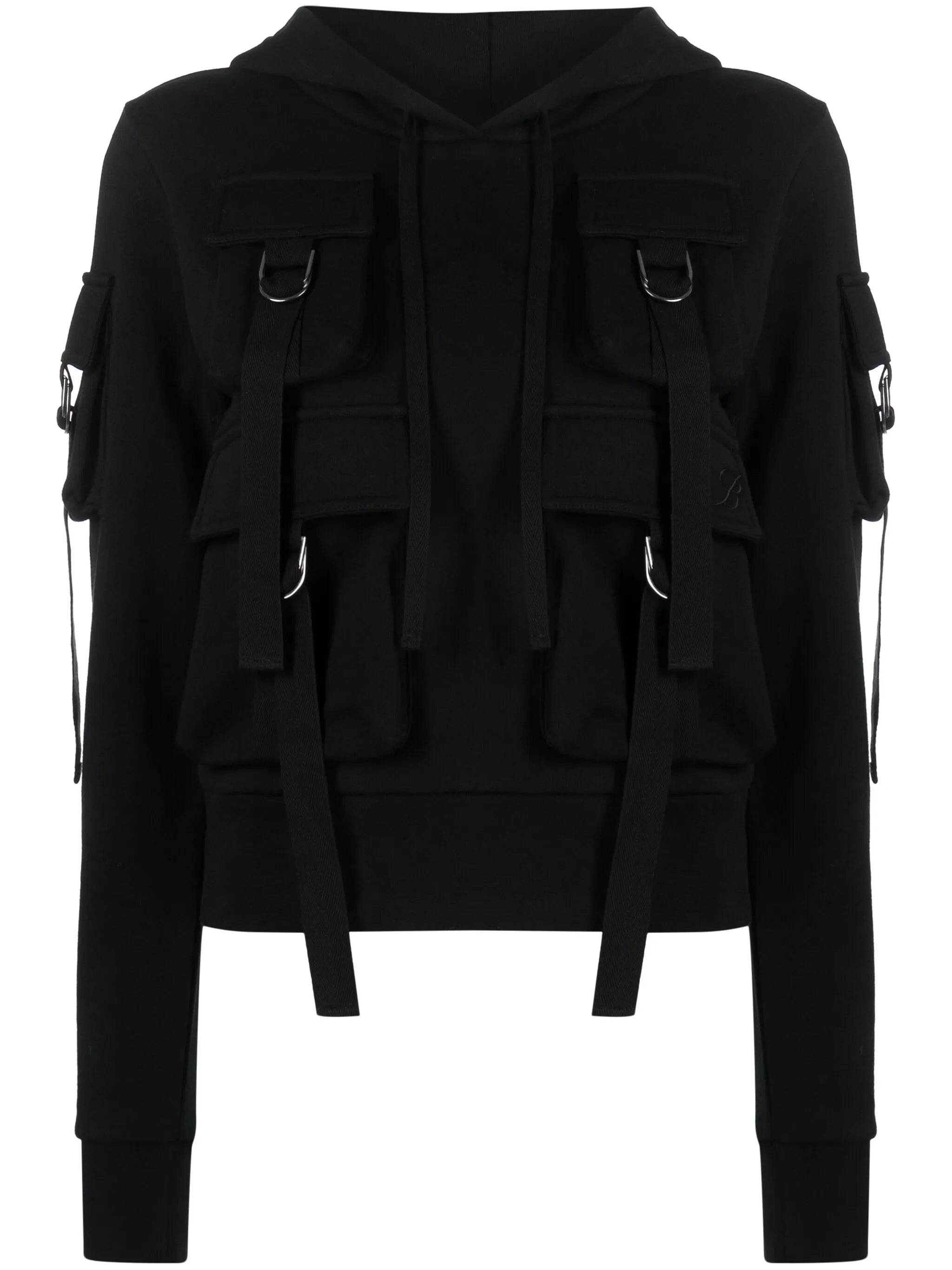 cargo-pockets cotton hoodie