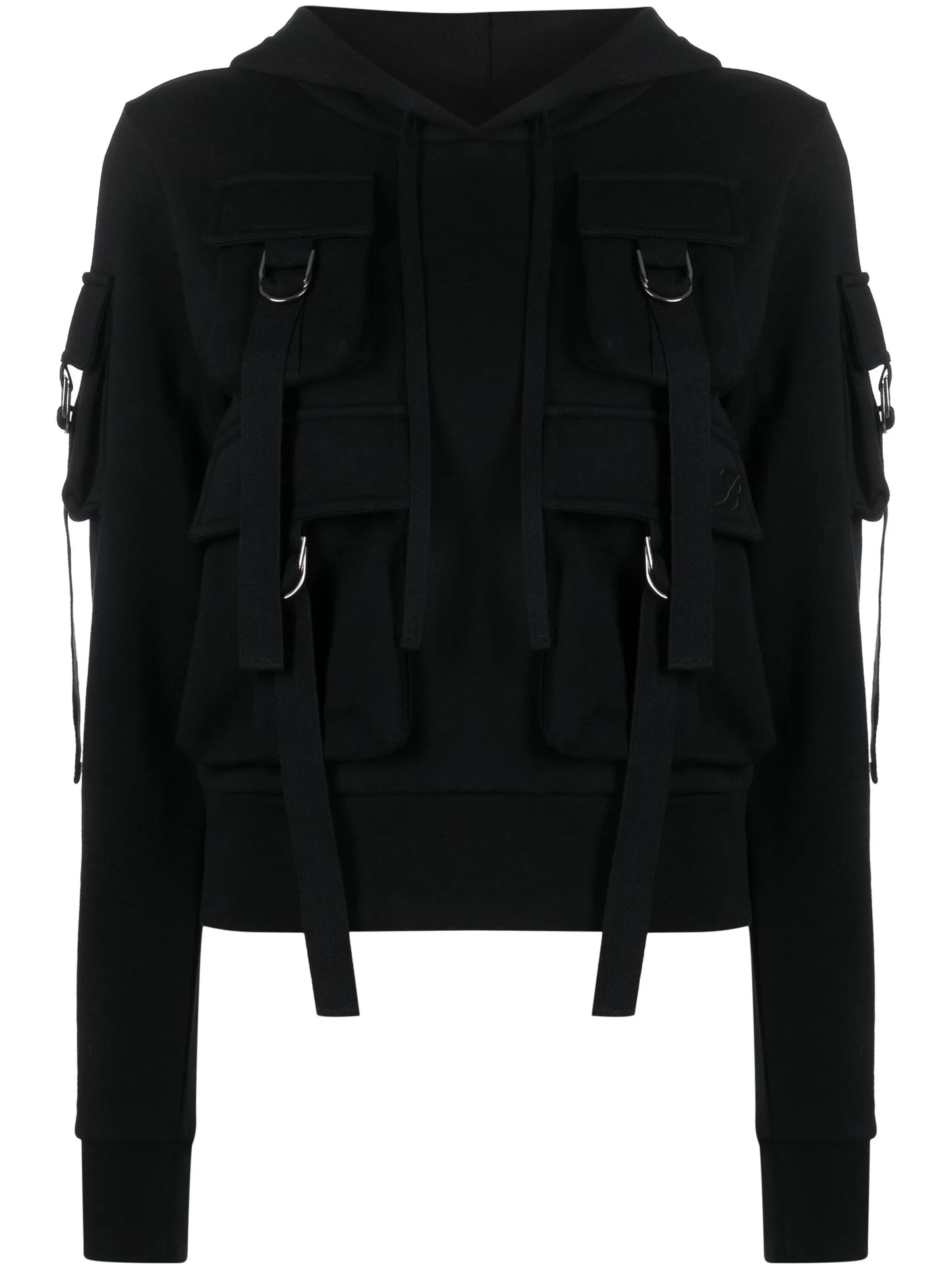 cargo-pockets cotton hoodie