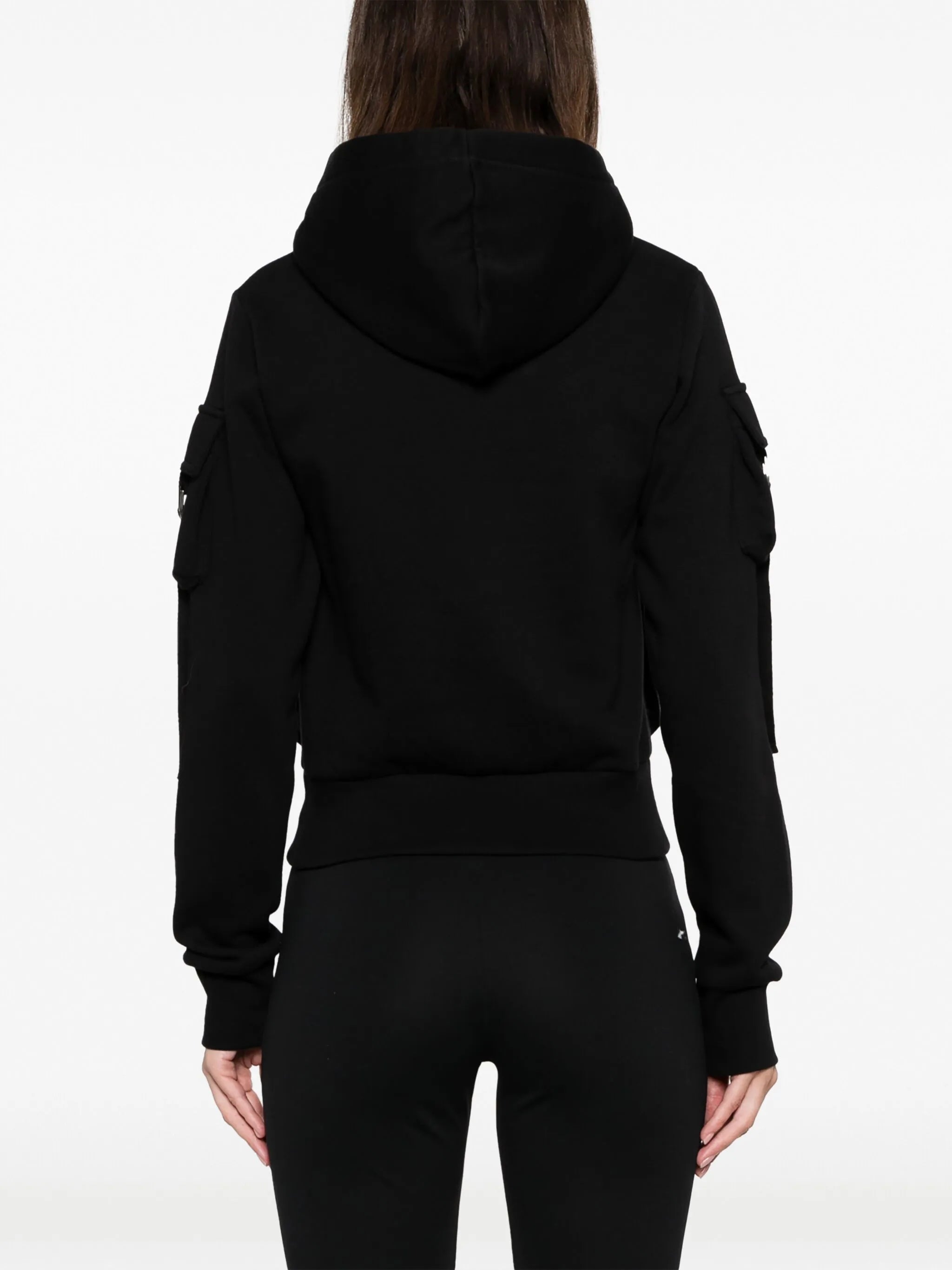 cargo-pockets cotton hoodie