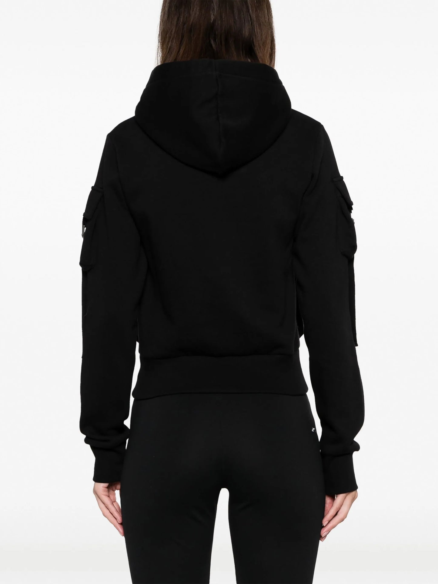 cargo-pockets cotton hoodie
