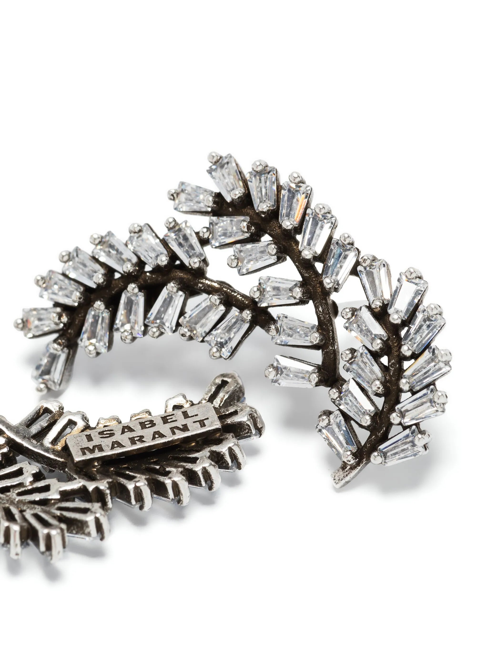 Feather crystal-embellished earrings