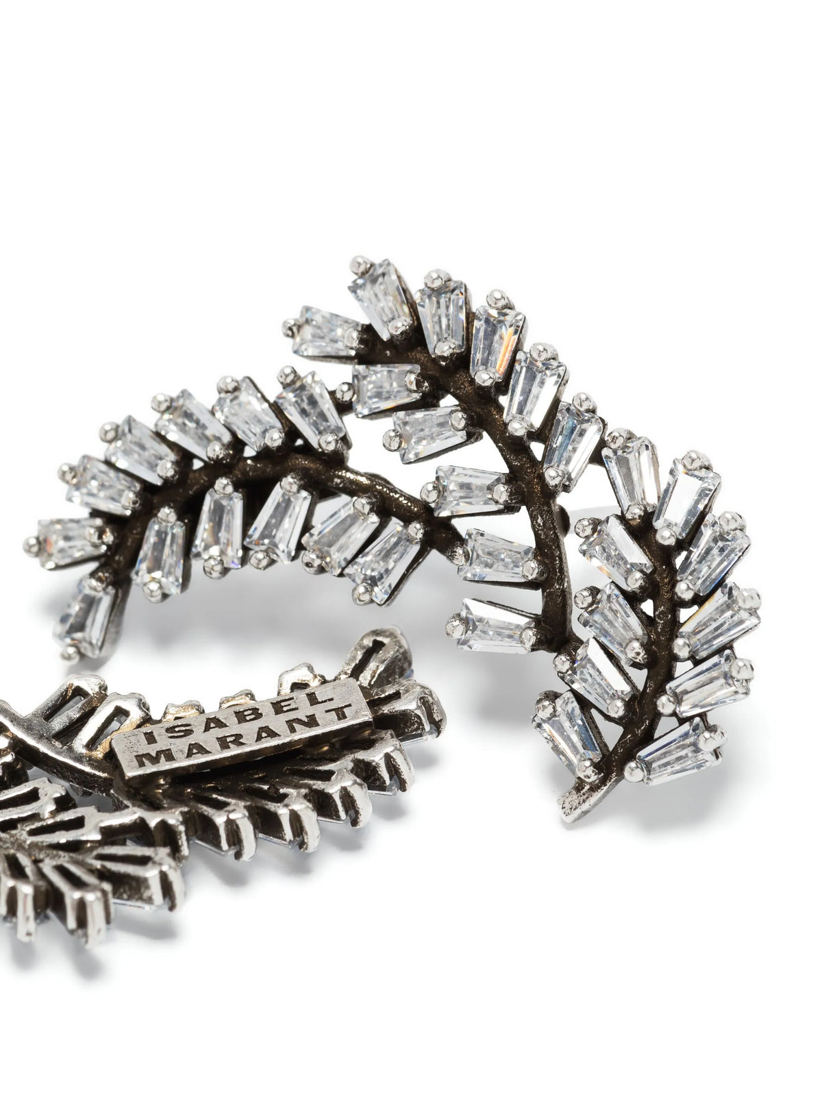 Feather crystal-embellished earrings