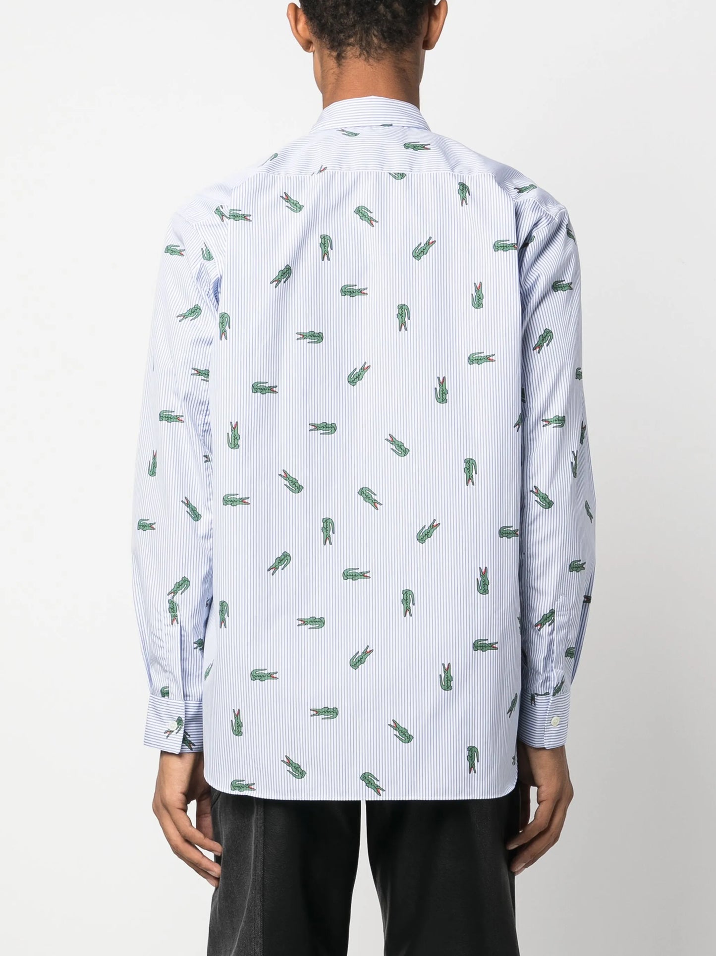 x Lacoste logo striped shirt