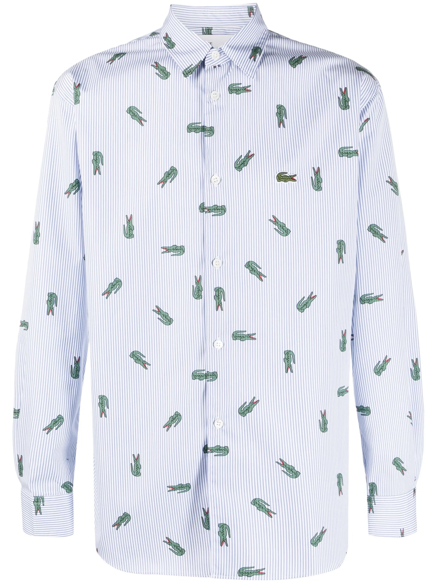 x Lacoste logo striped shirt