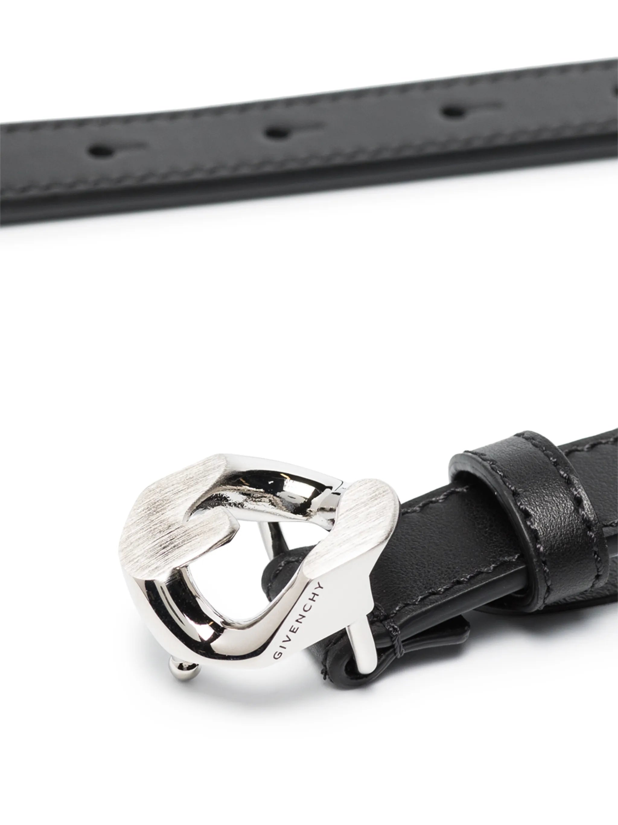 G-Chain leather belt