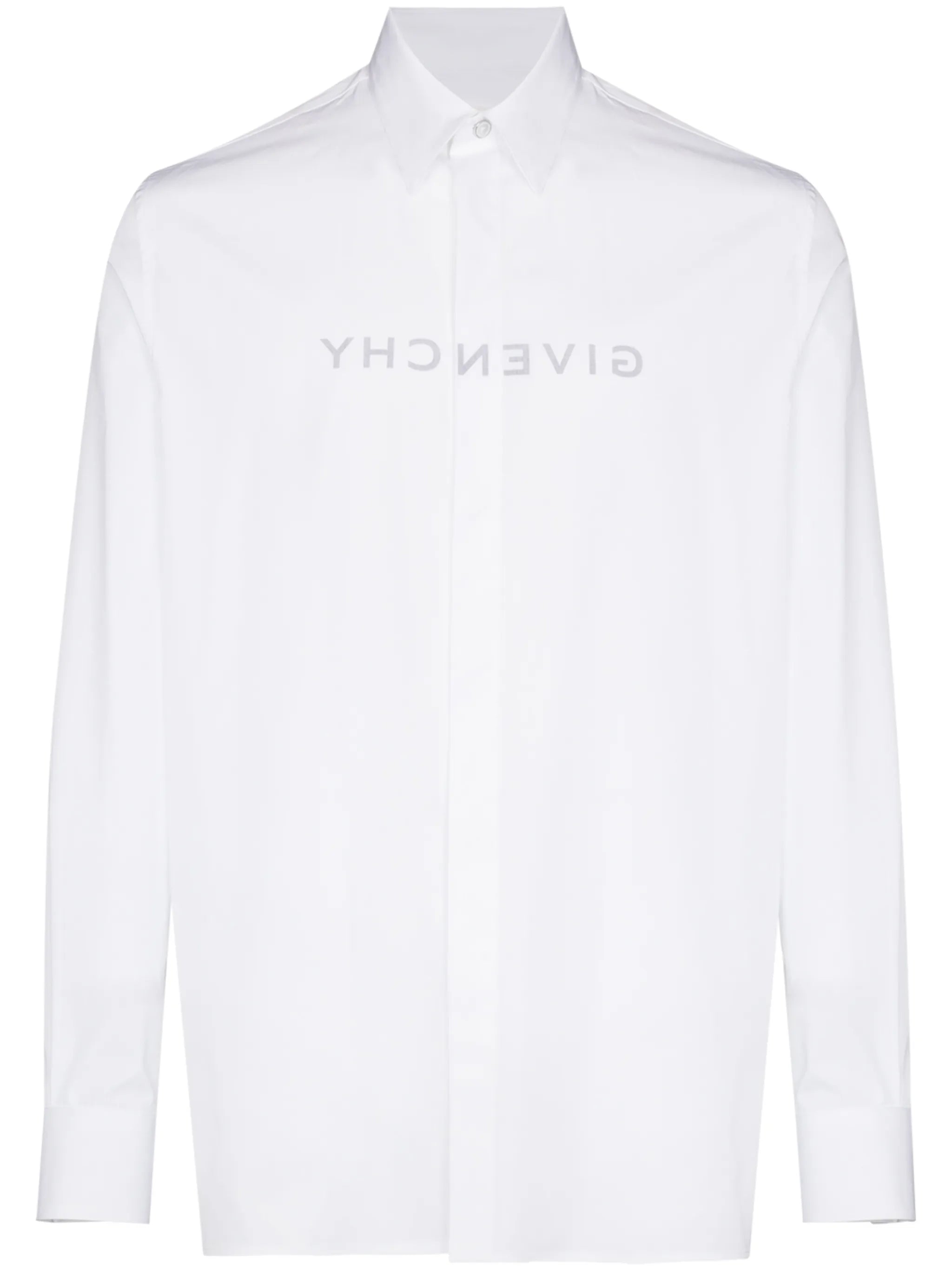 logo-print poplin shirt