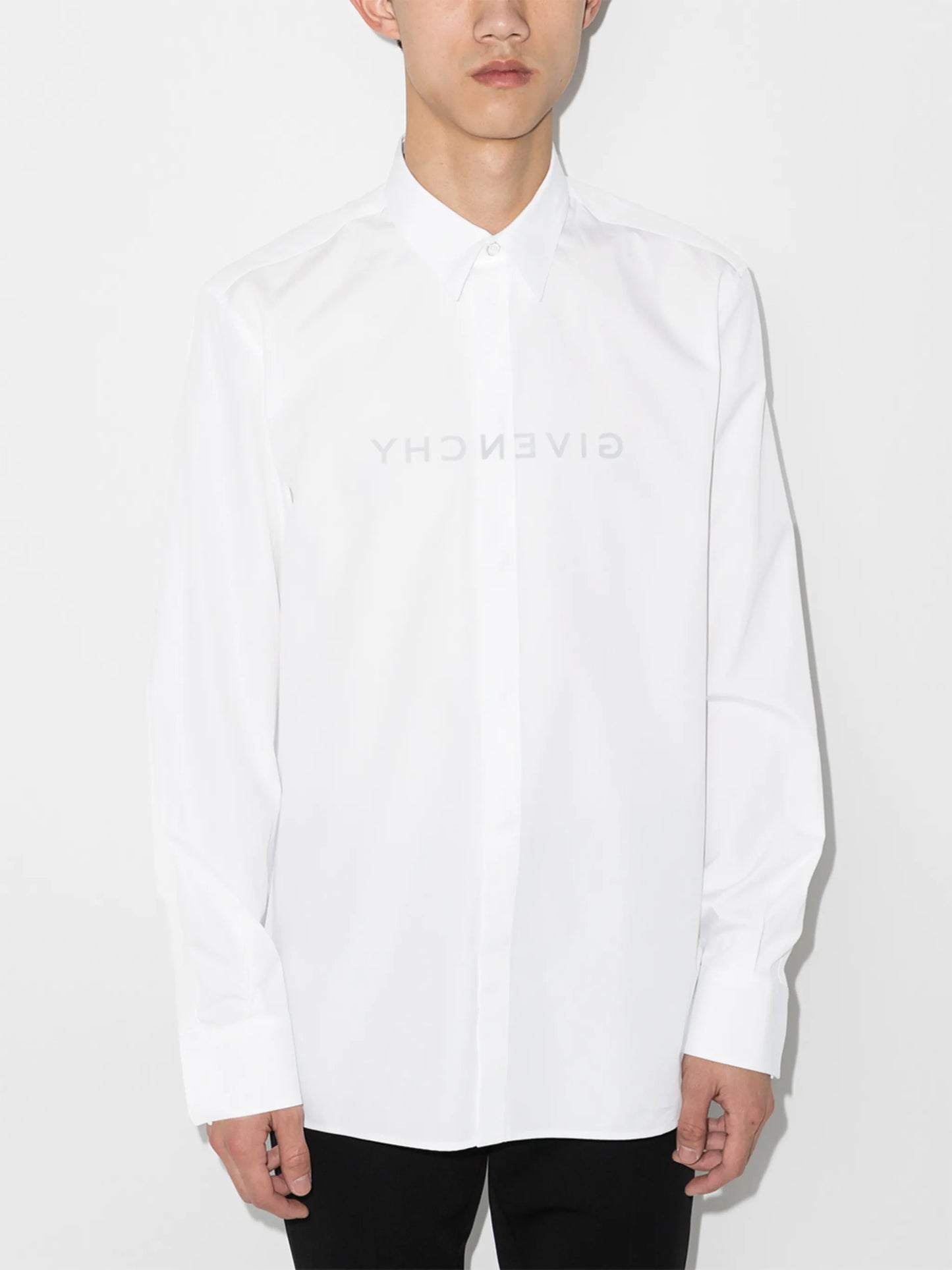 logo-print poplin shirt
