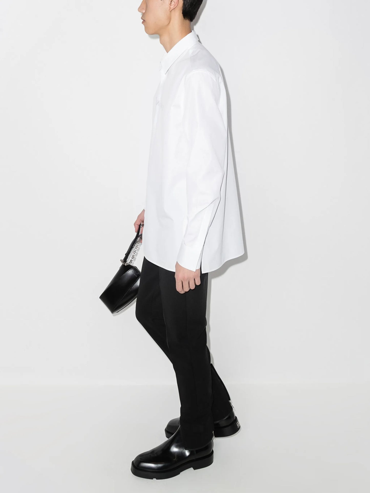 logo-print poplin shirt