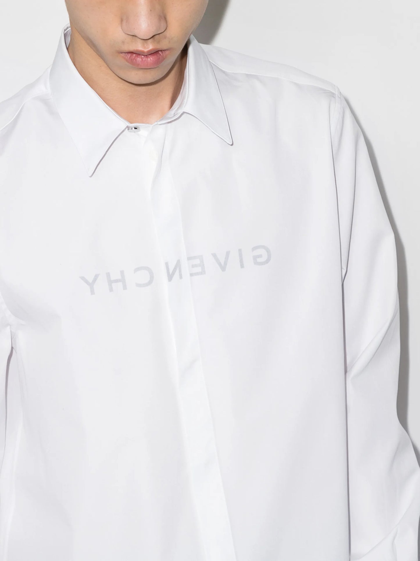 logo-print poplin shirt
