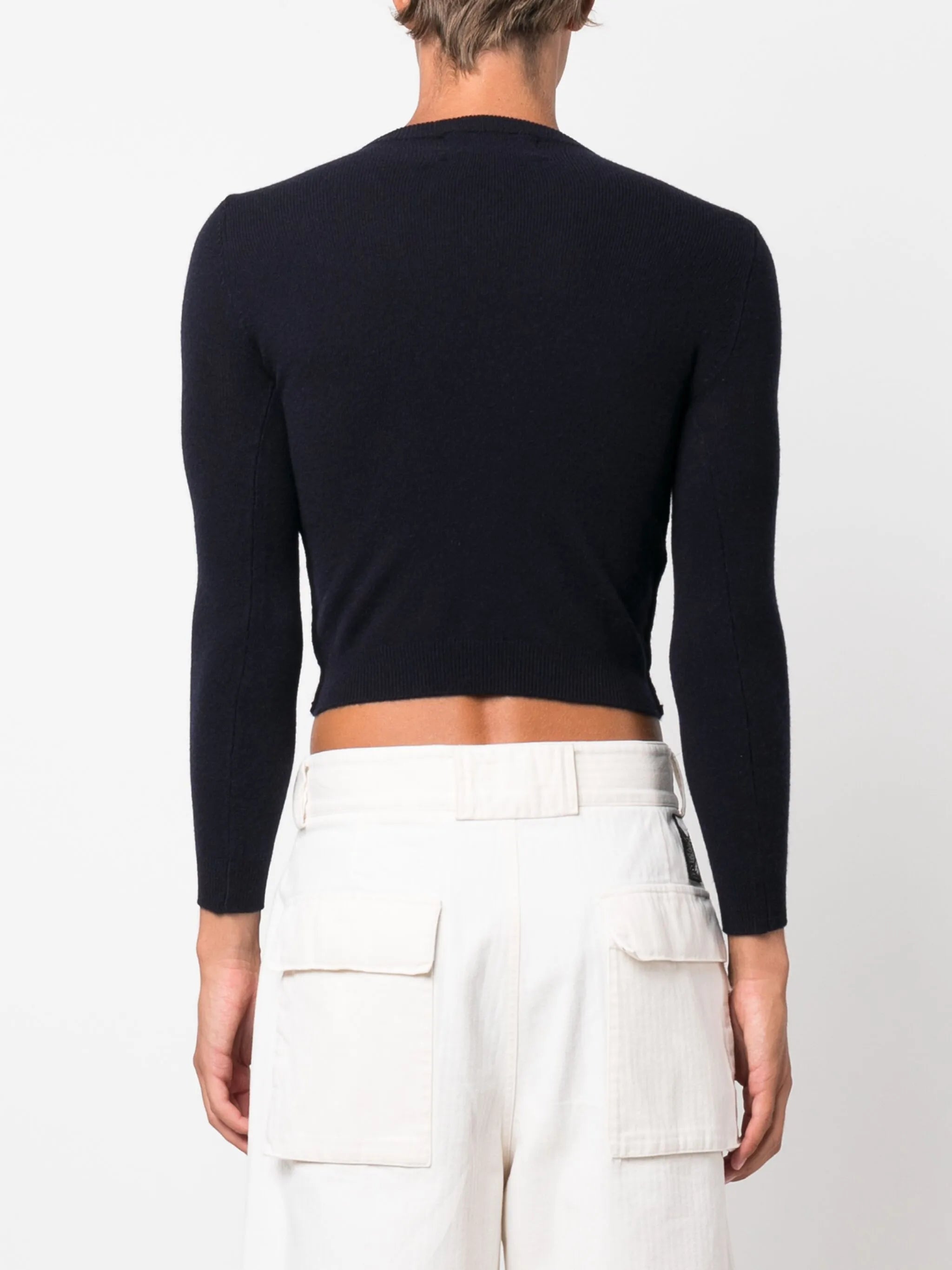 fine-knit cropped jumper
