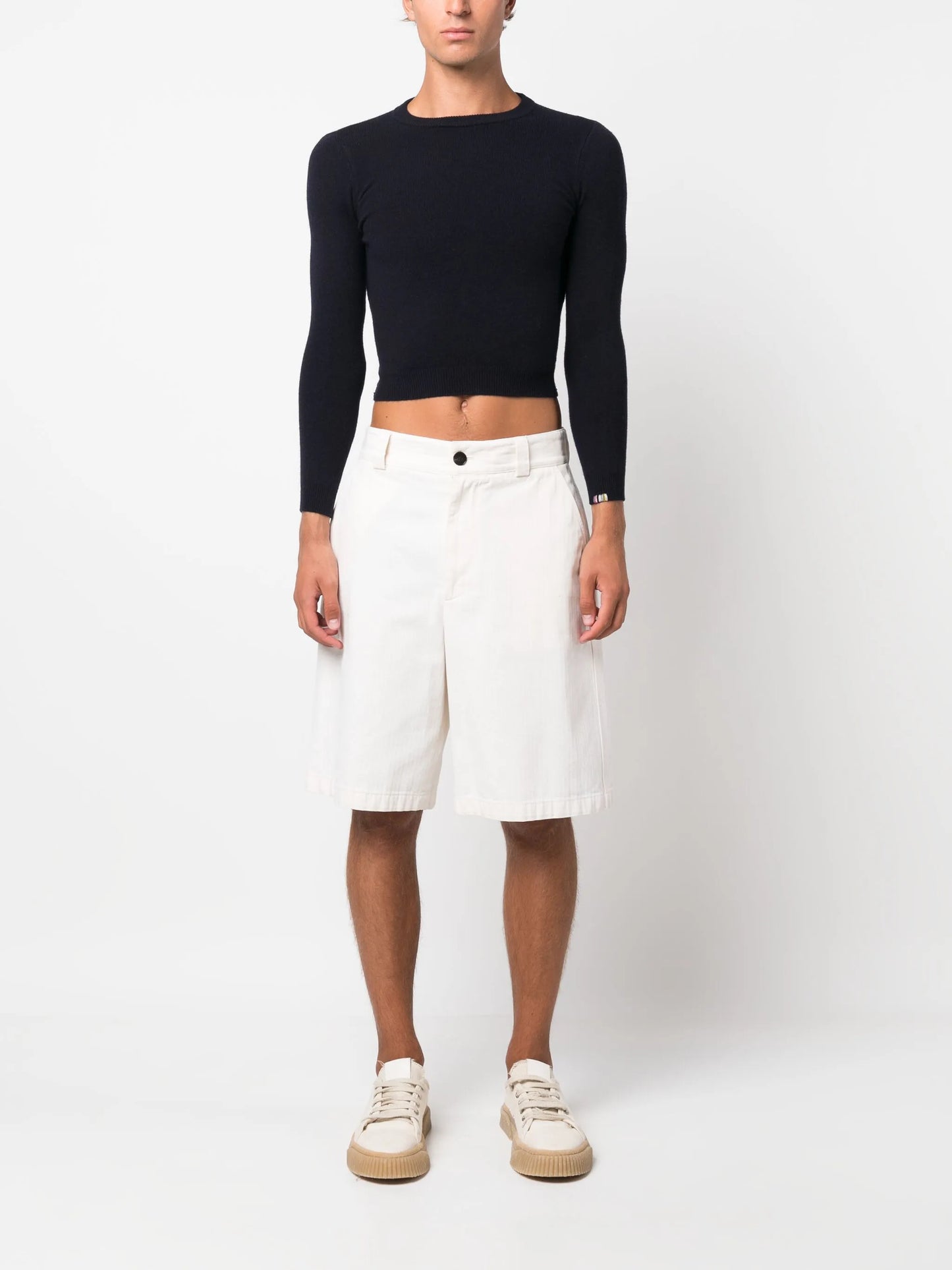 fine-knit cropped jumper