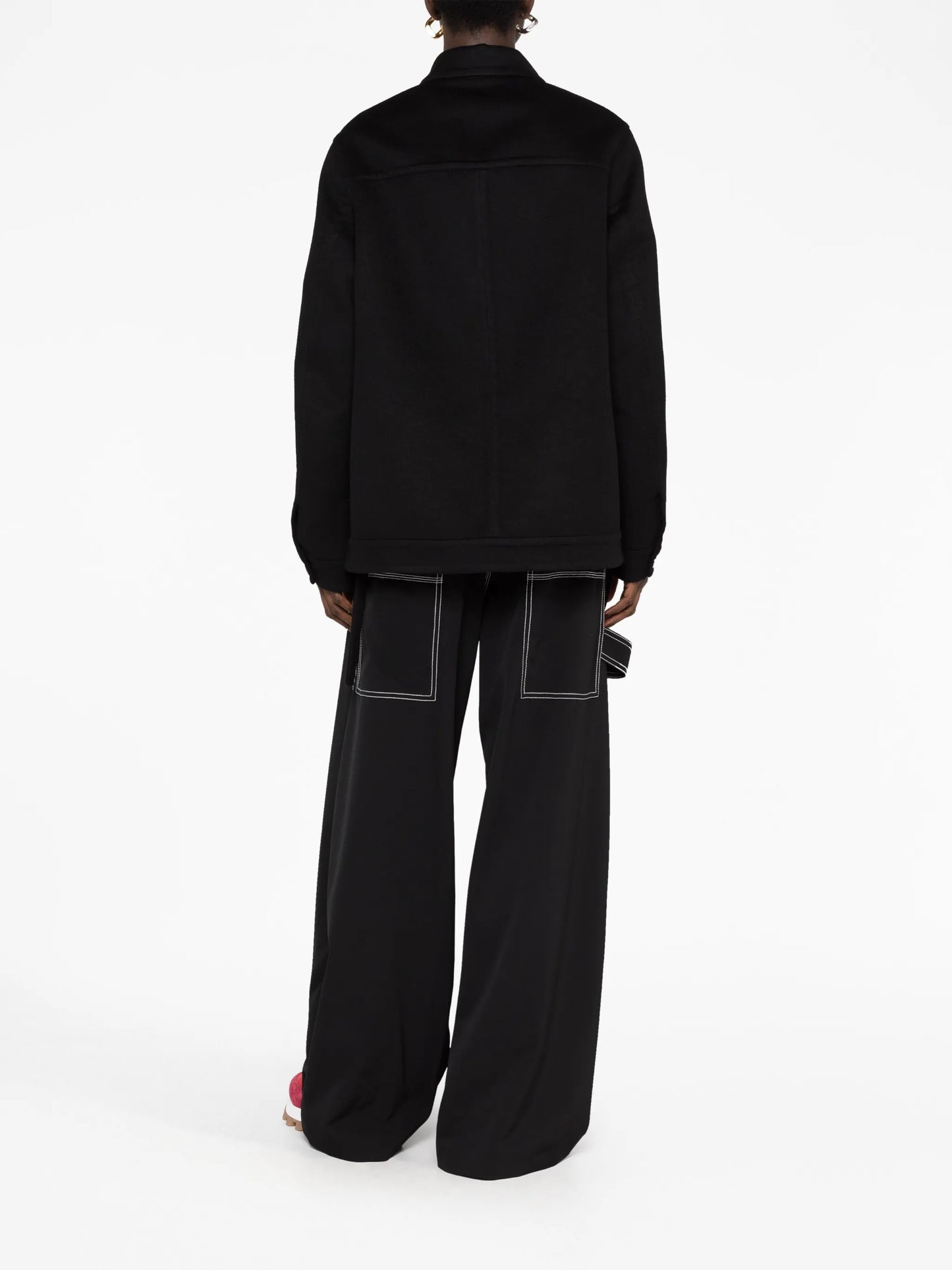 Anagram-debossed shirt jacket