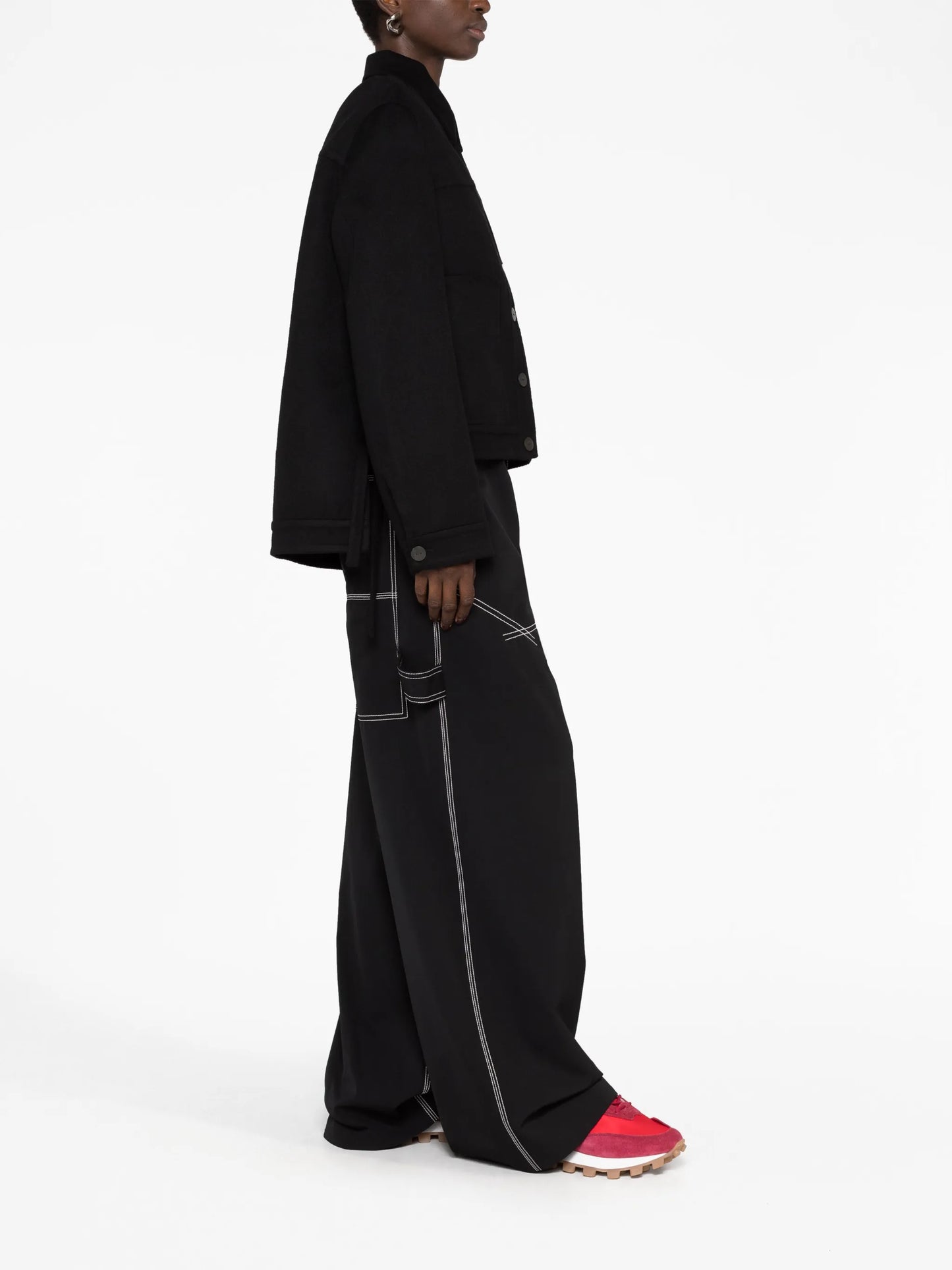 Anagram-debossed shirt jacket