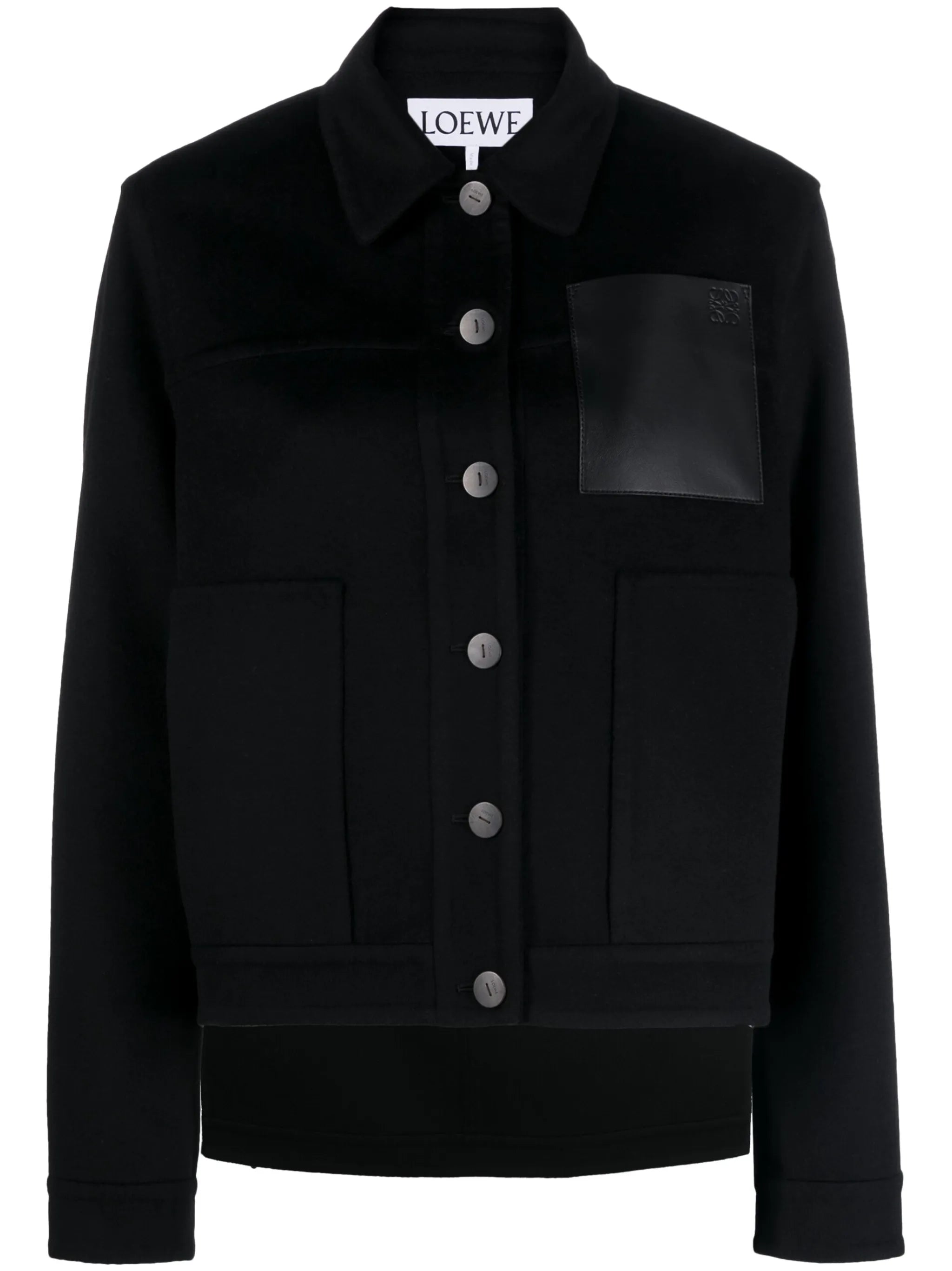 Anagram-debossed shirt jacket