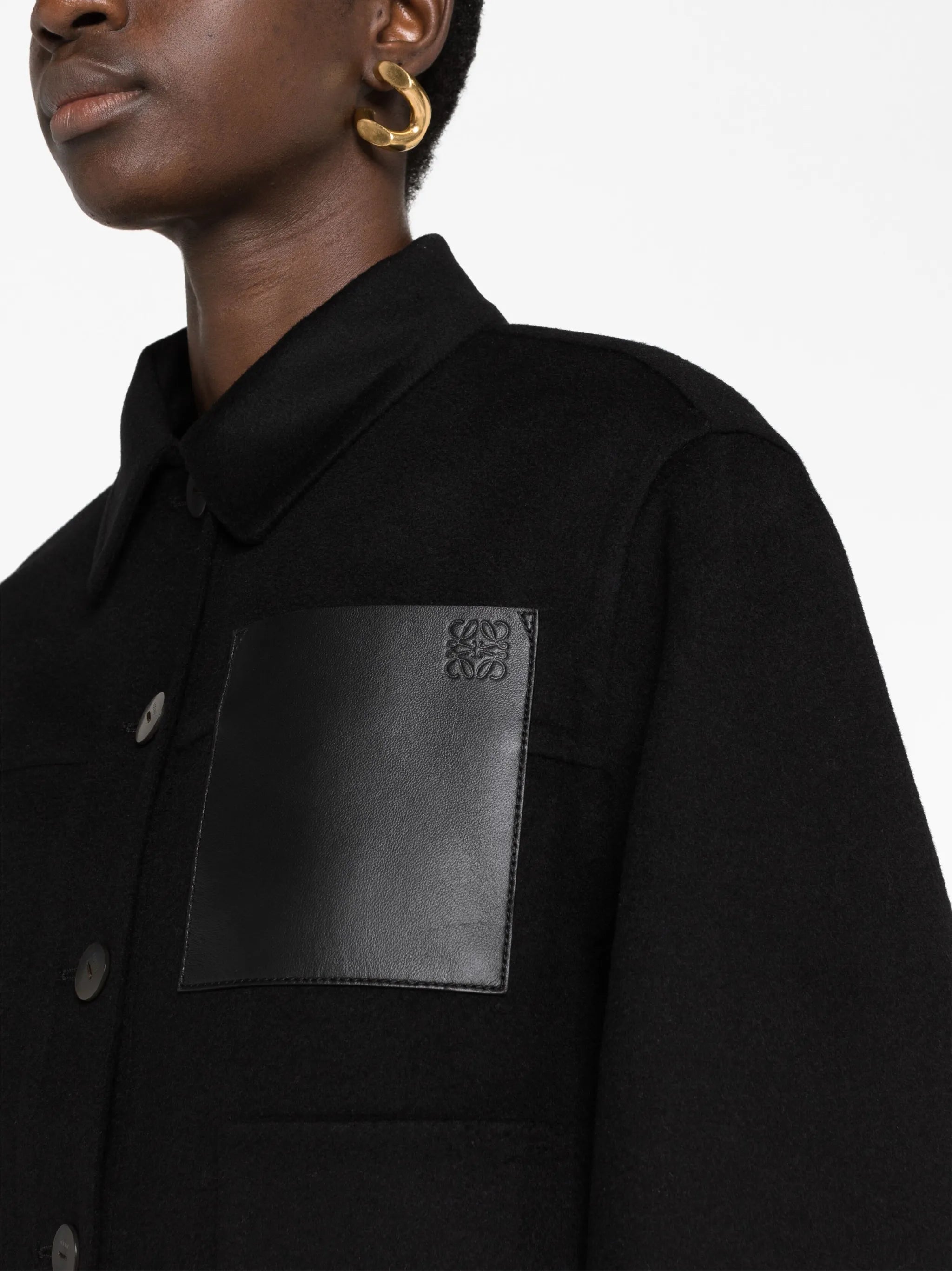 Anagram-debossed shirt jacket