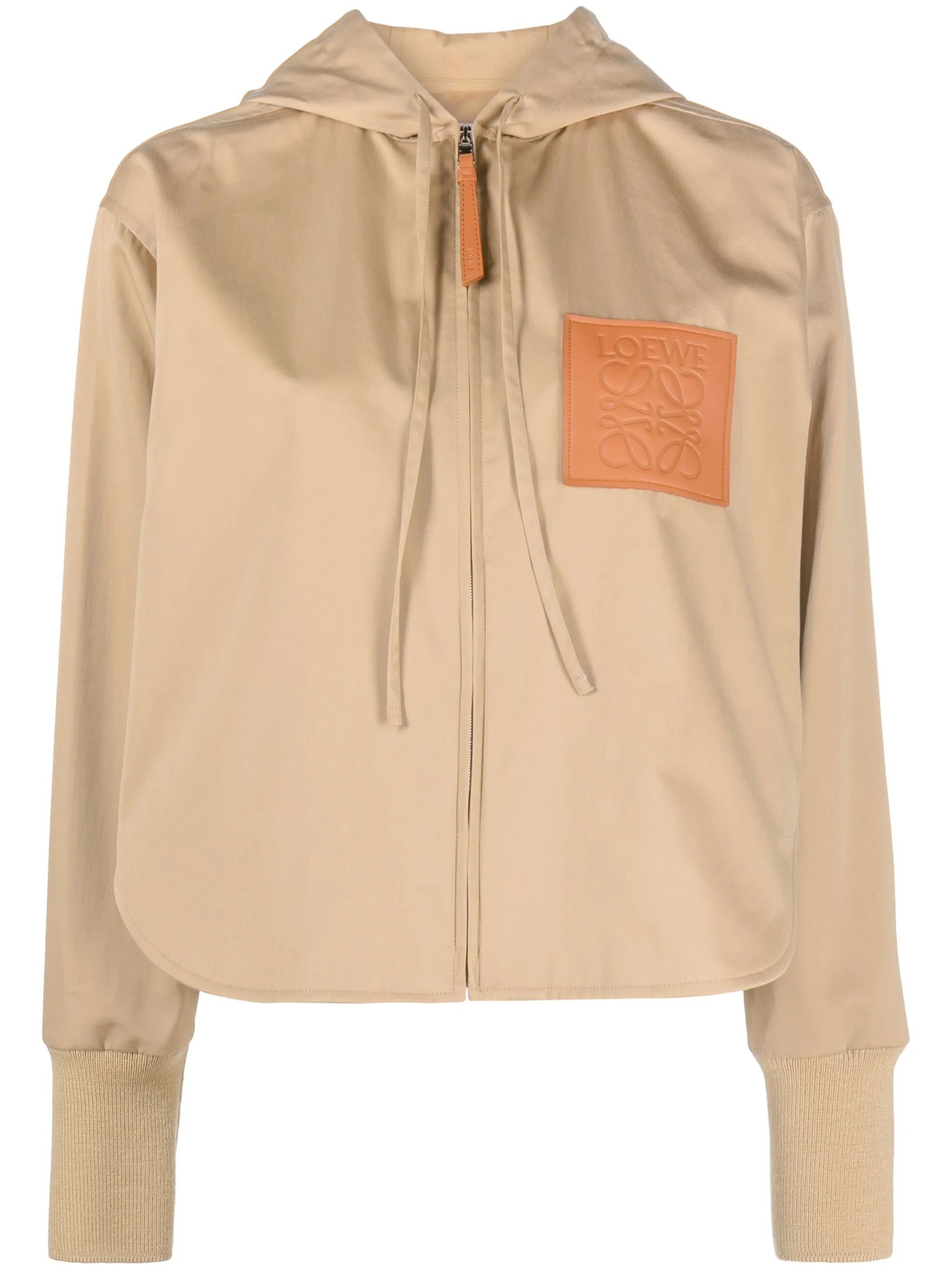 logo-patch hooded jacket