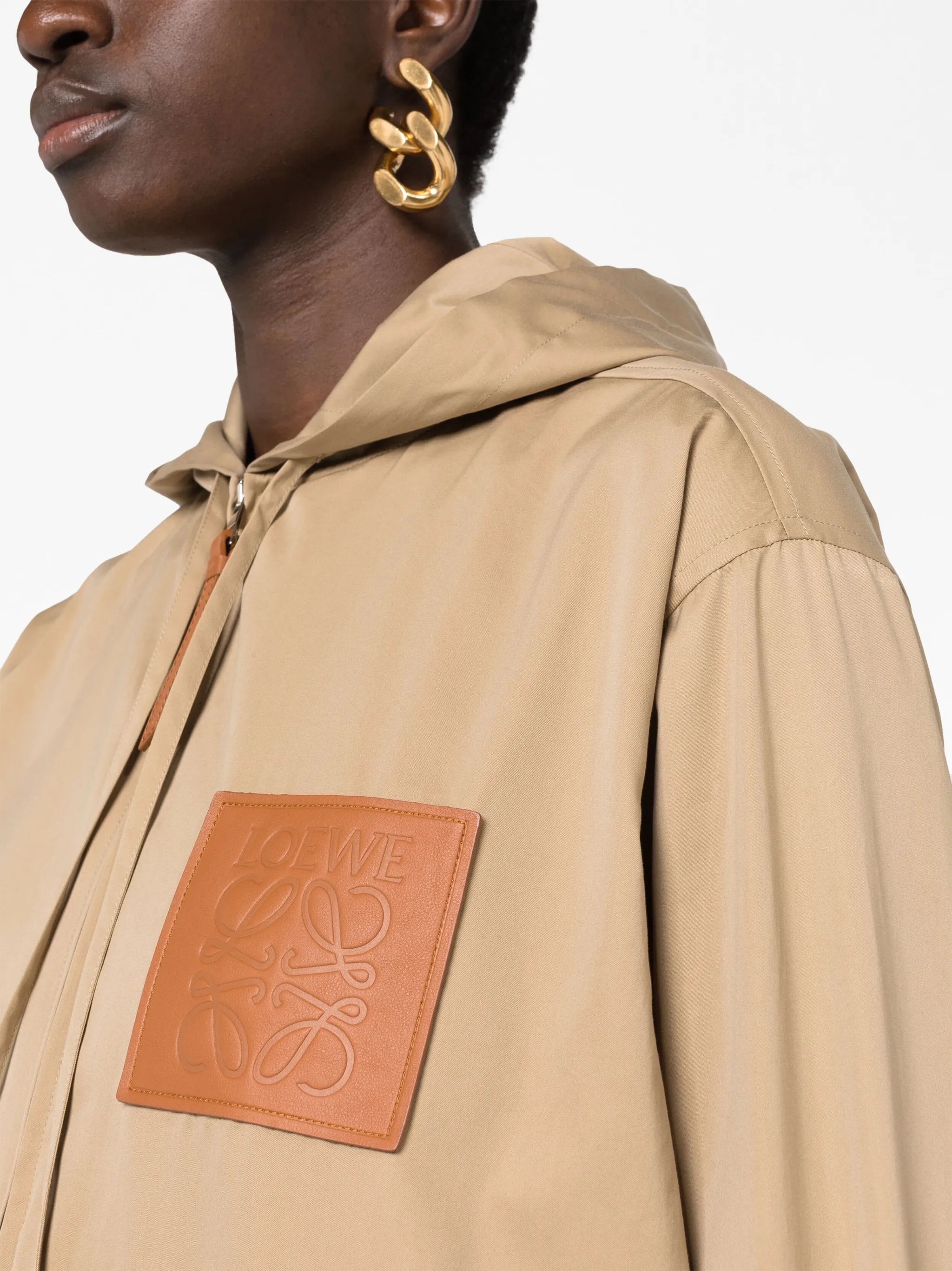 logo-patch hooded jacket
