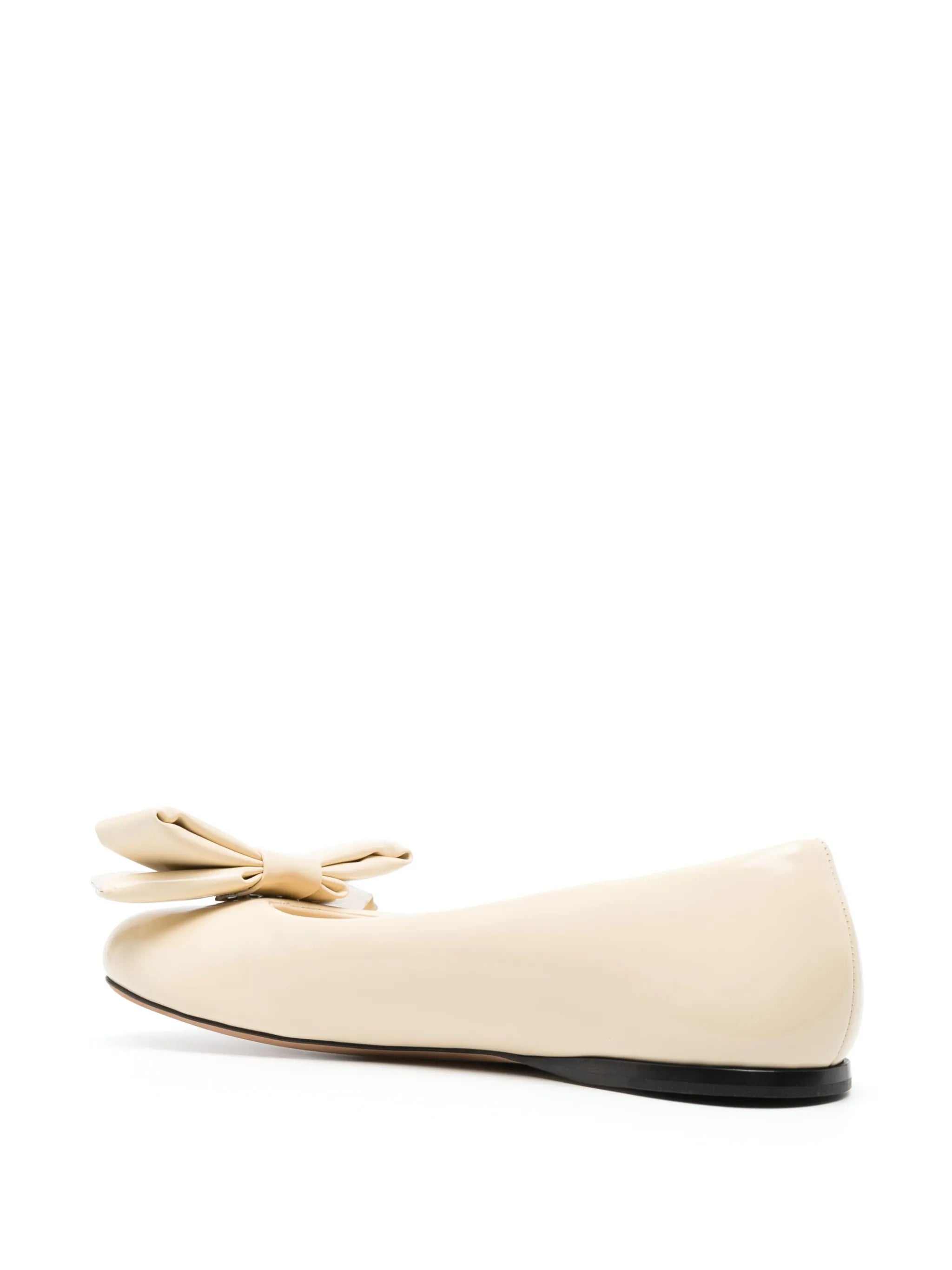 Puffy leather ballerina shoes