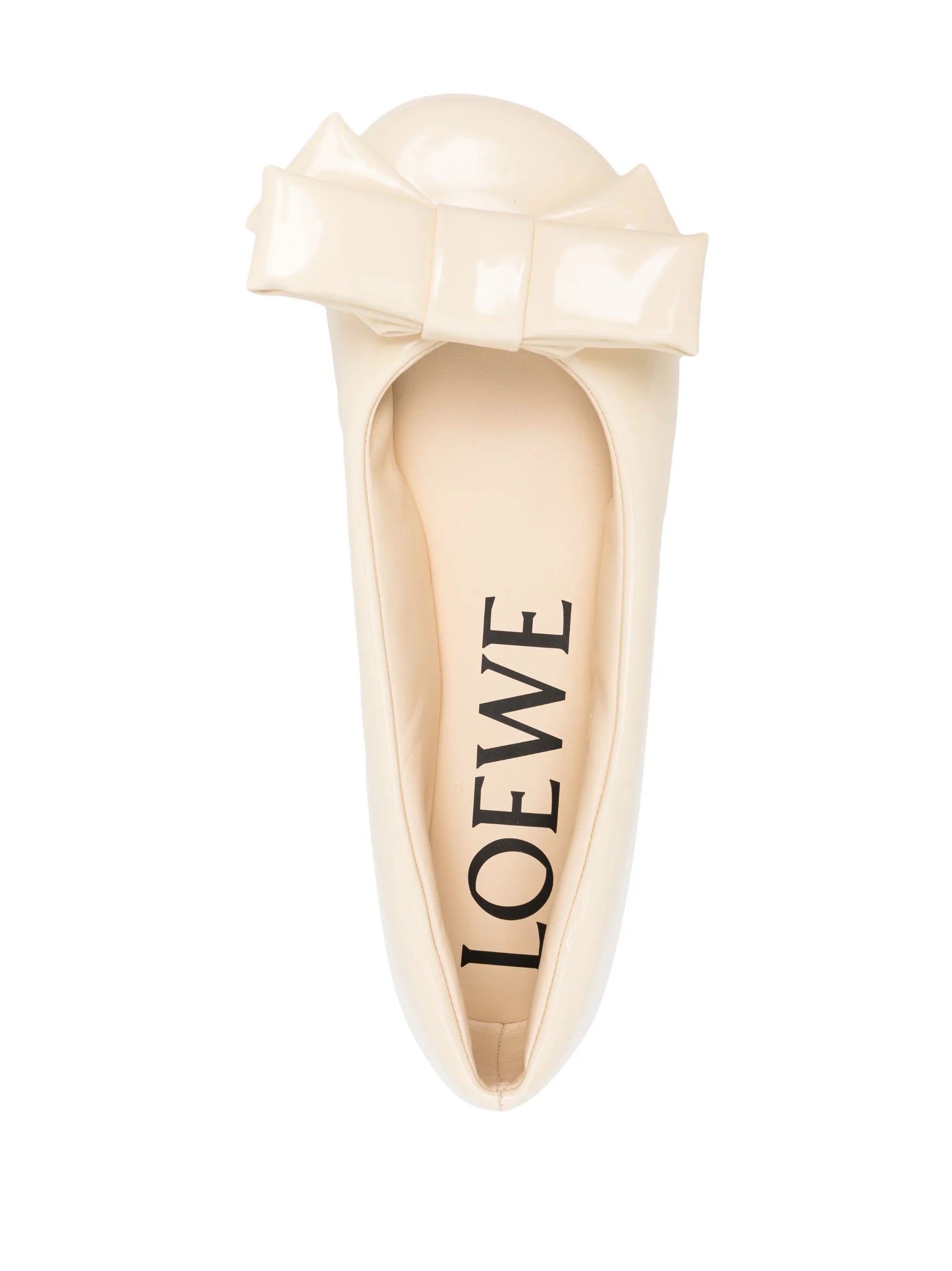 Puffy leather ballerina shoes