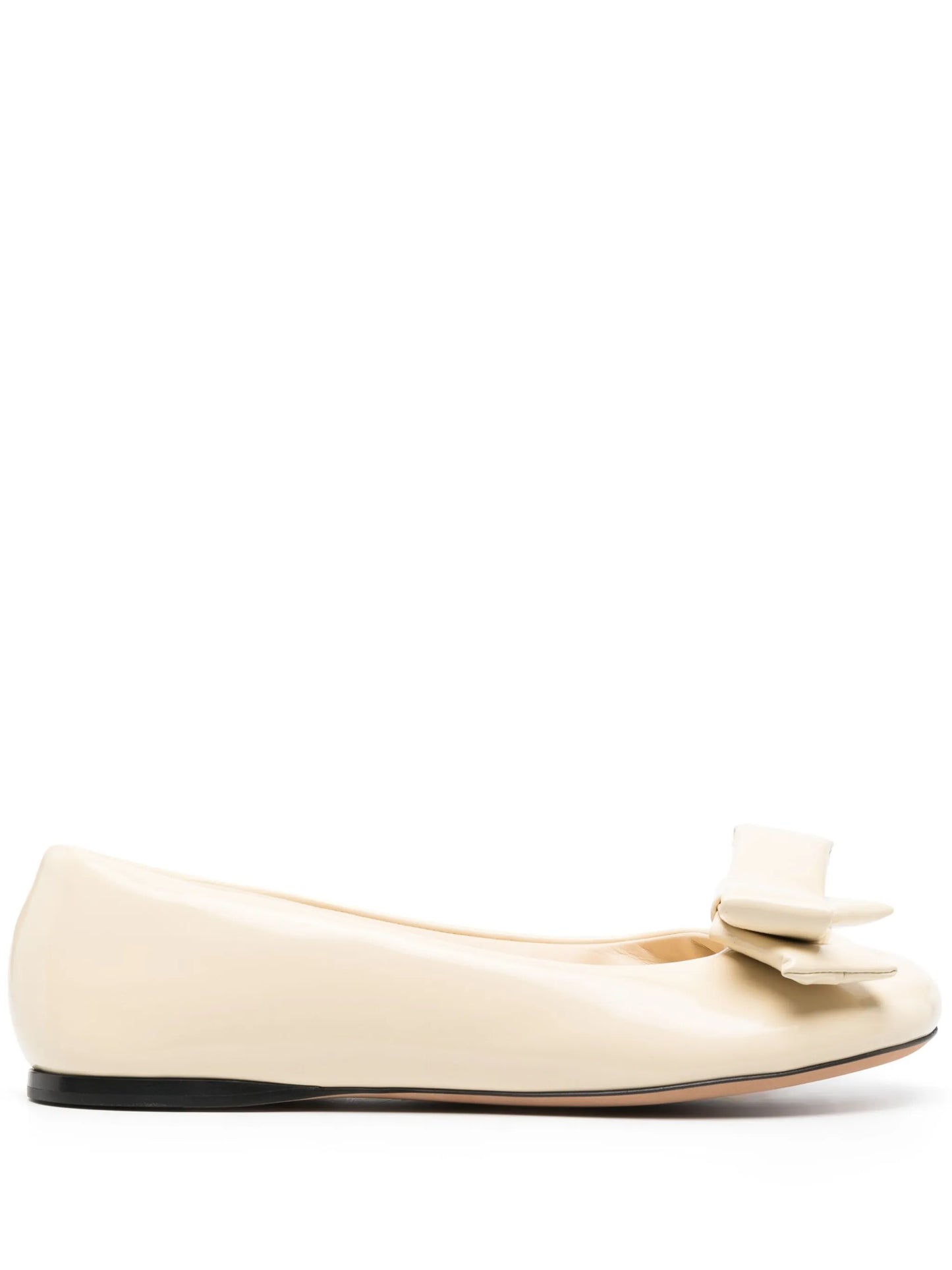 Puffy leather ballerina shoes