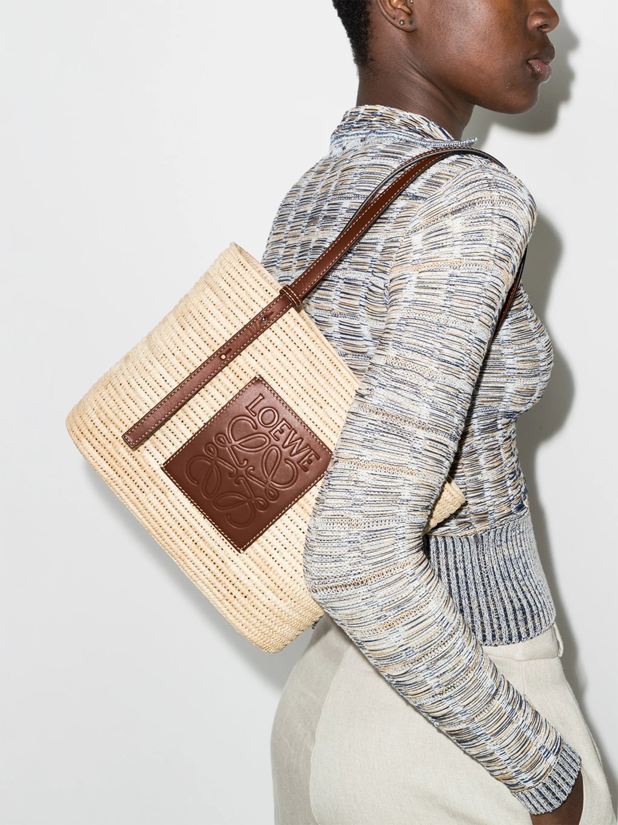 raffia basket tote bag