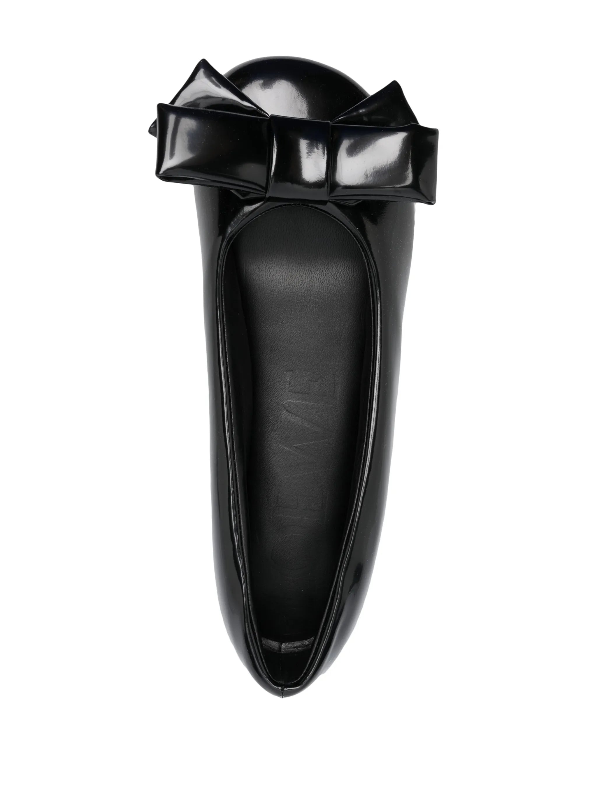 Puffy leather ballerina pumps