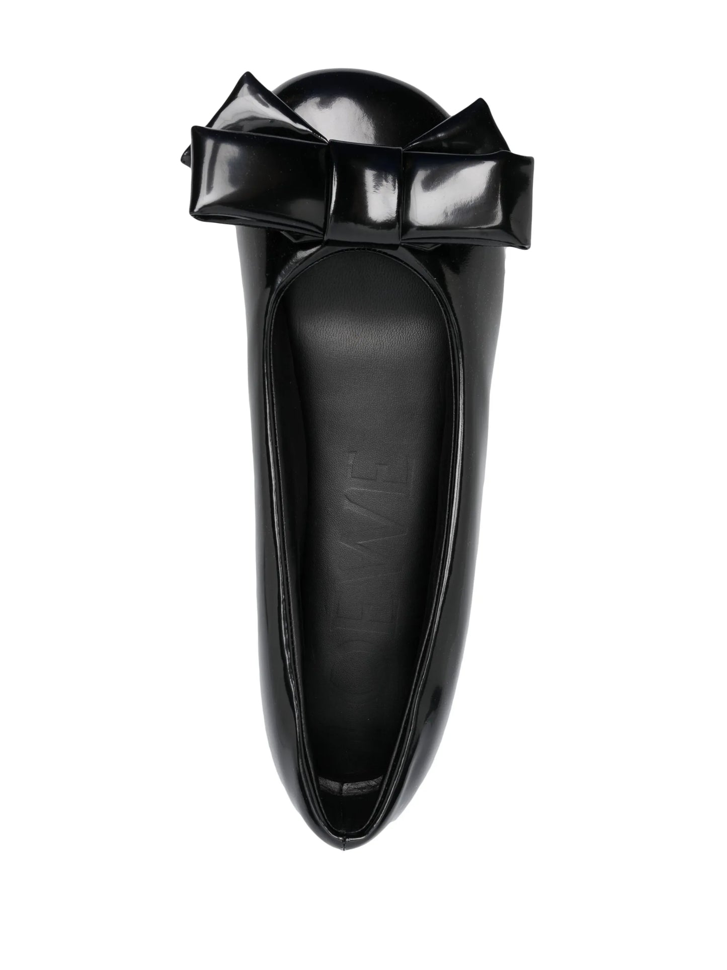 Puffy leather ballerina pumps