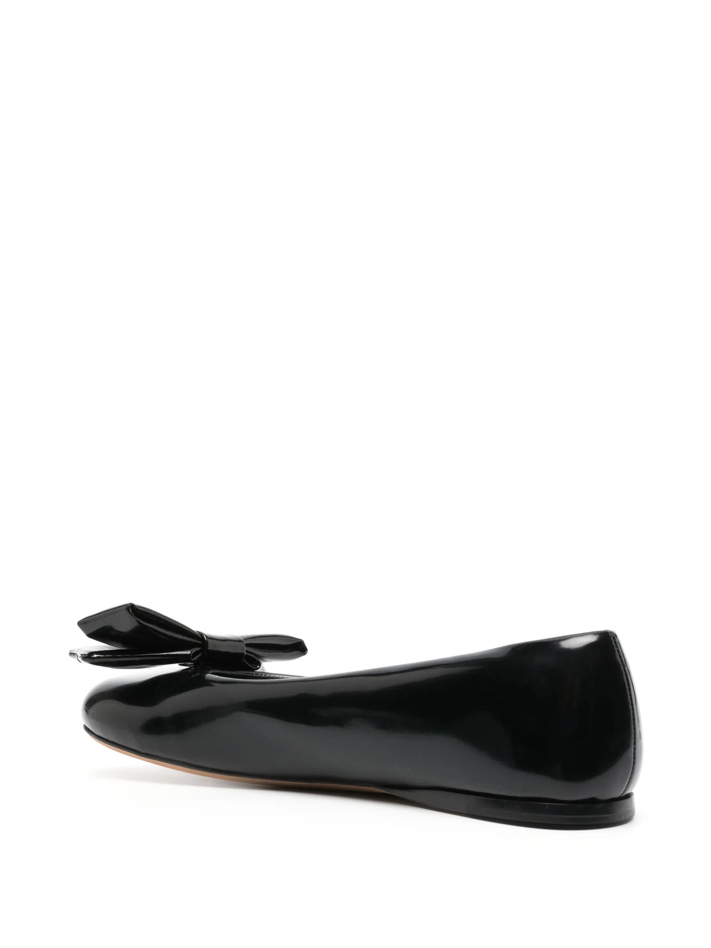 Puffy leather ballerina pumps