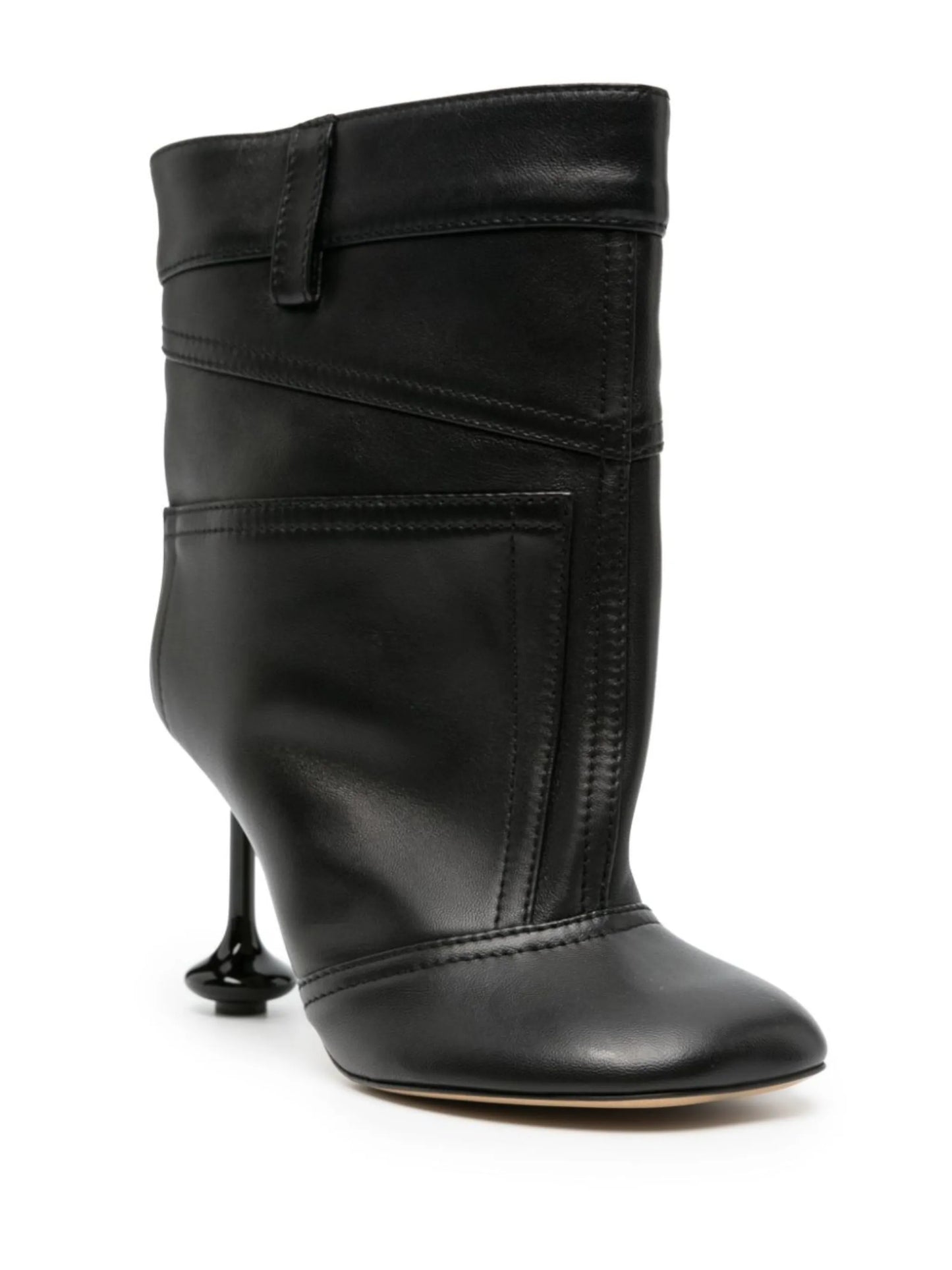 Toy petal-toe leather ankle boots