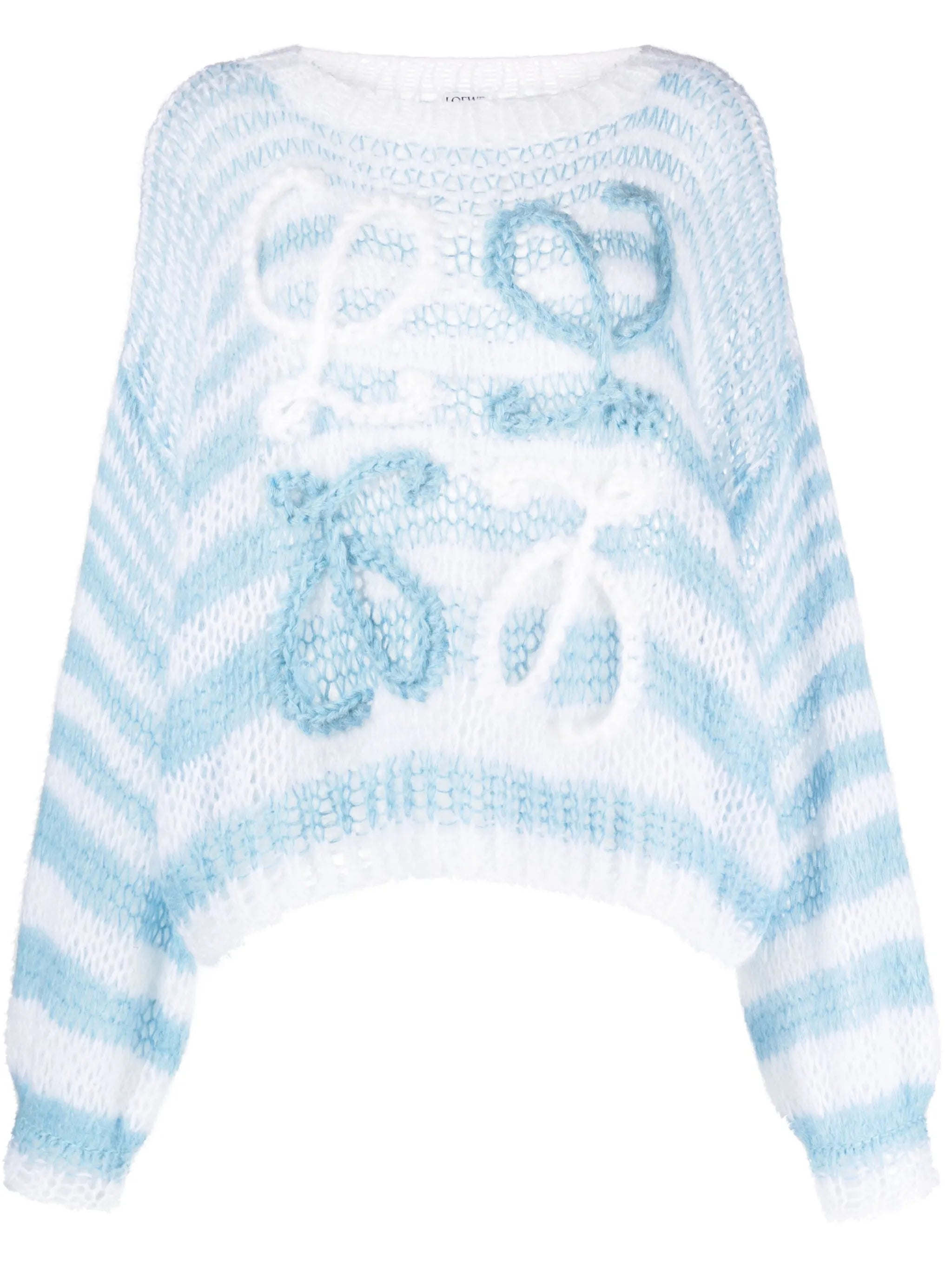 embroidered-Anagram crochet jumper