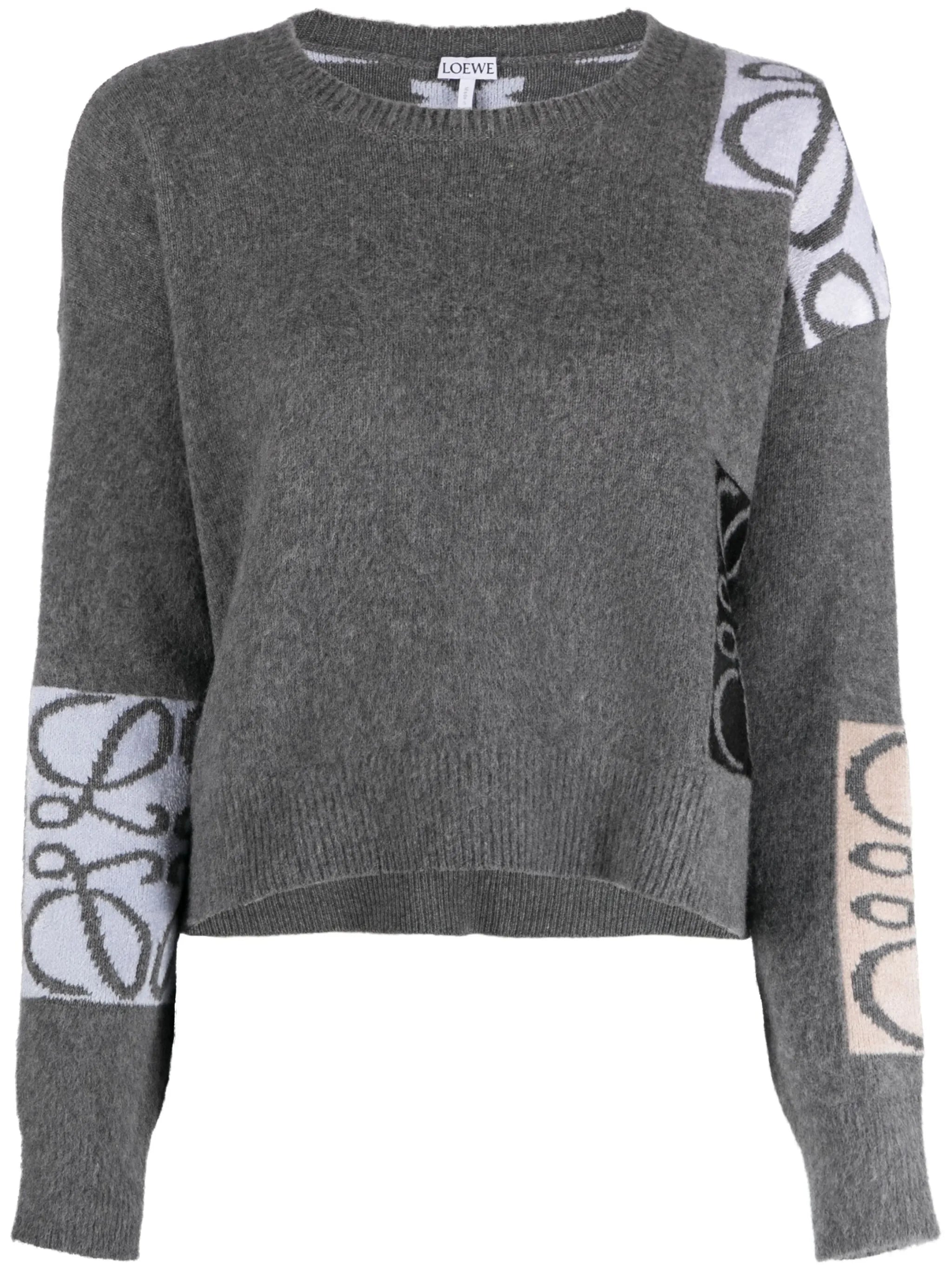Anagram-intarsia wool sweater