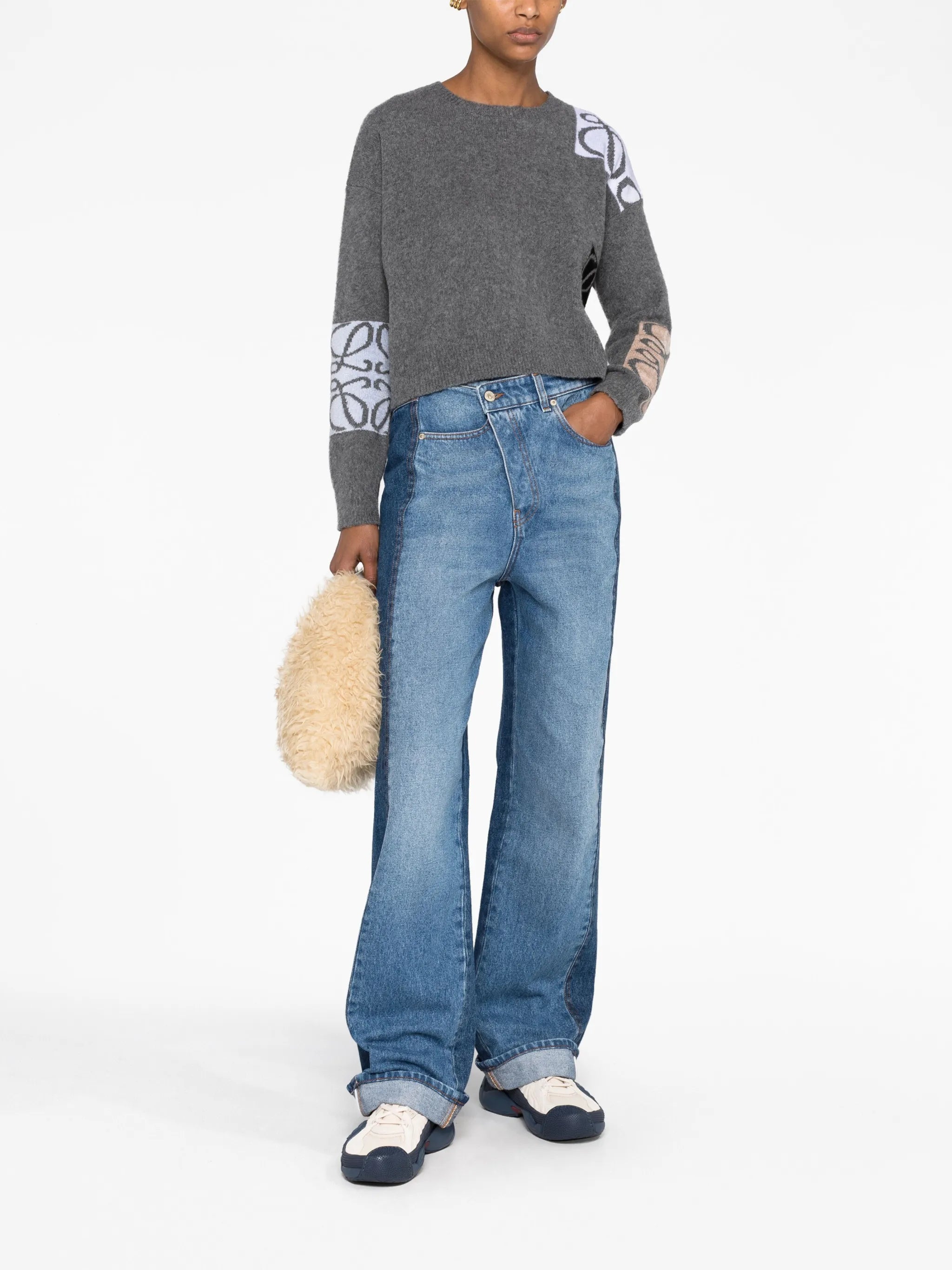 Anagram-intarsia wool sweater