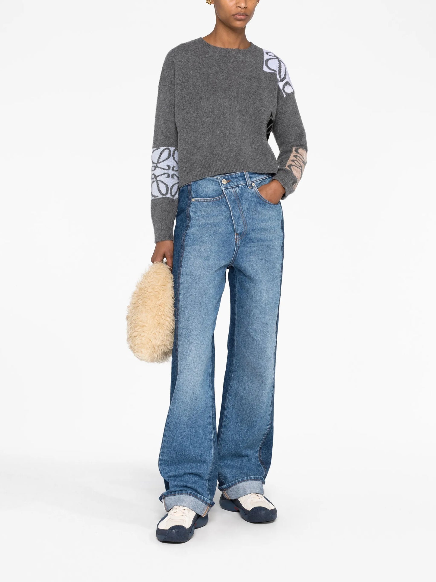 Anagram-intarsia wool sweater
