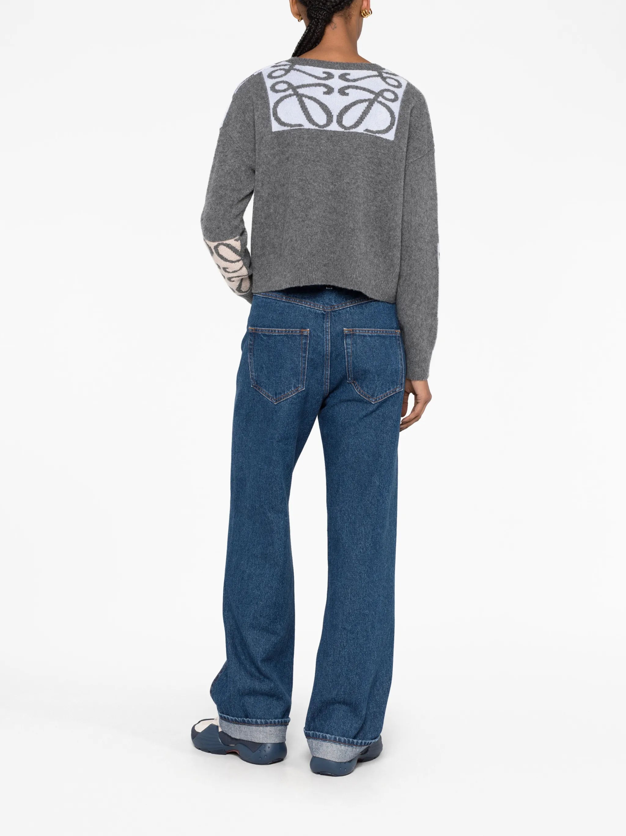 Anagram-intarsia wool sweater