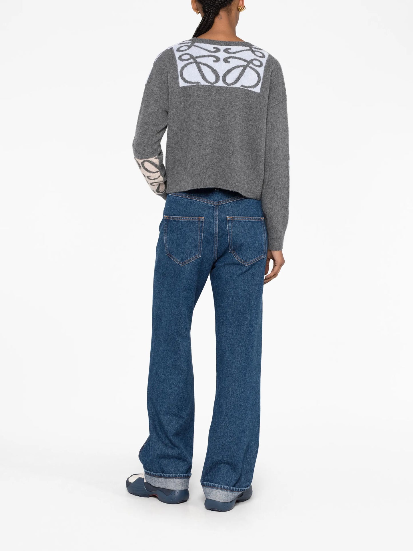 Anagram-intarsia wool sweater
