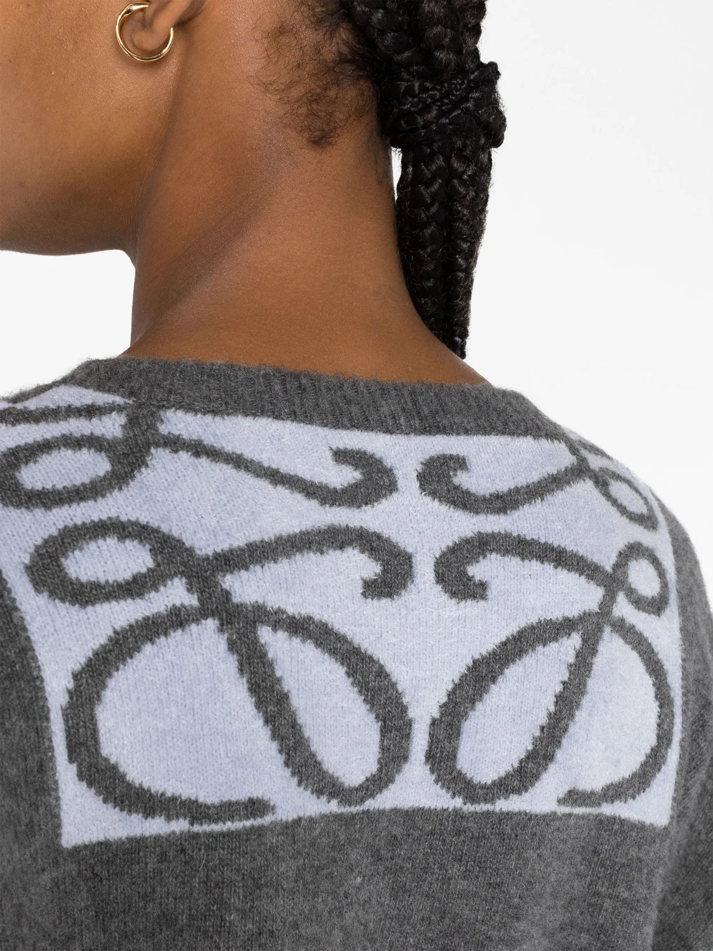 Anagram-intarsia wool sweater