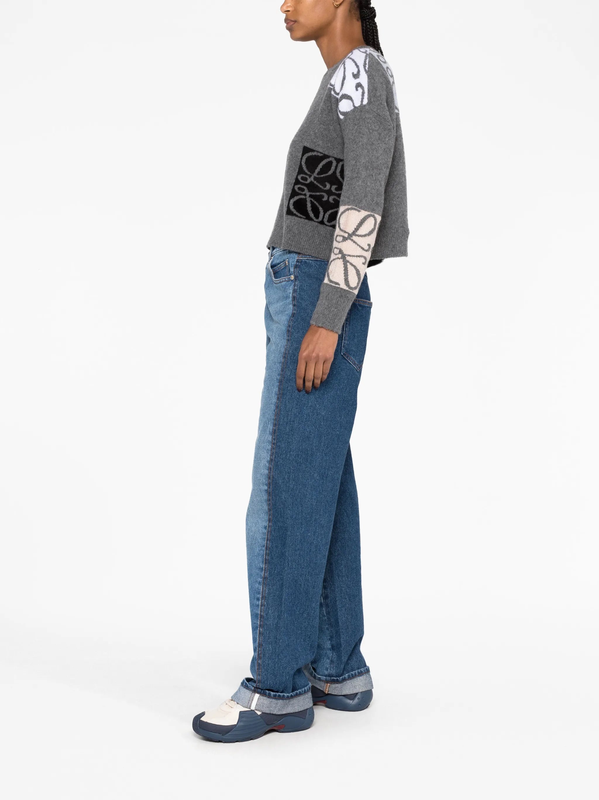 Anagram-intarsia wool sweater