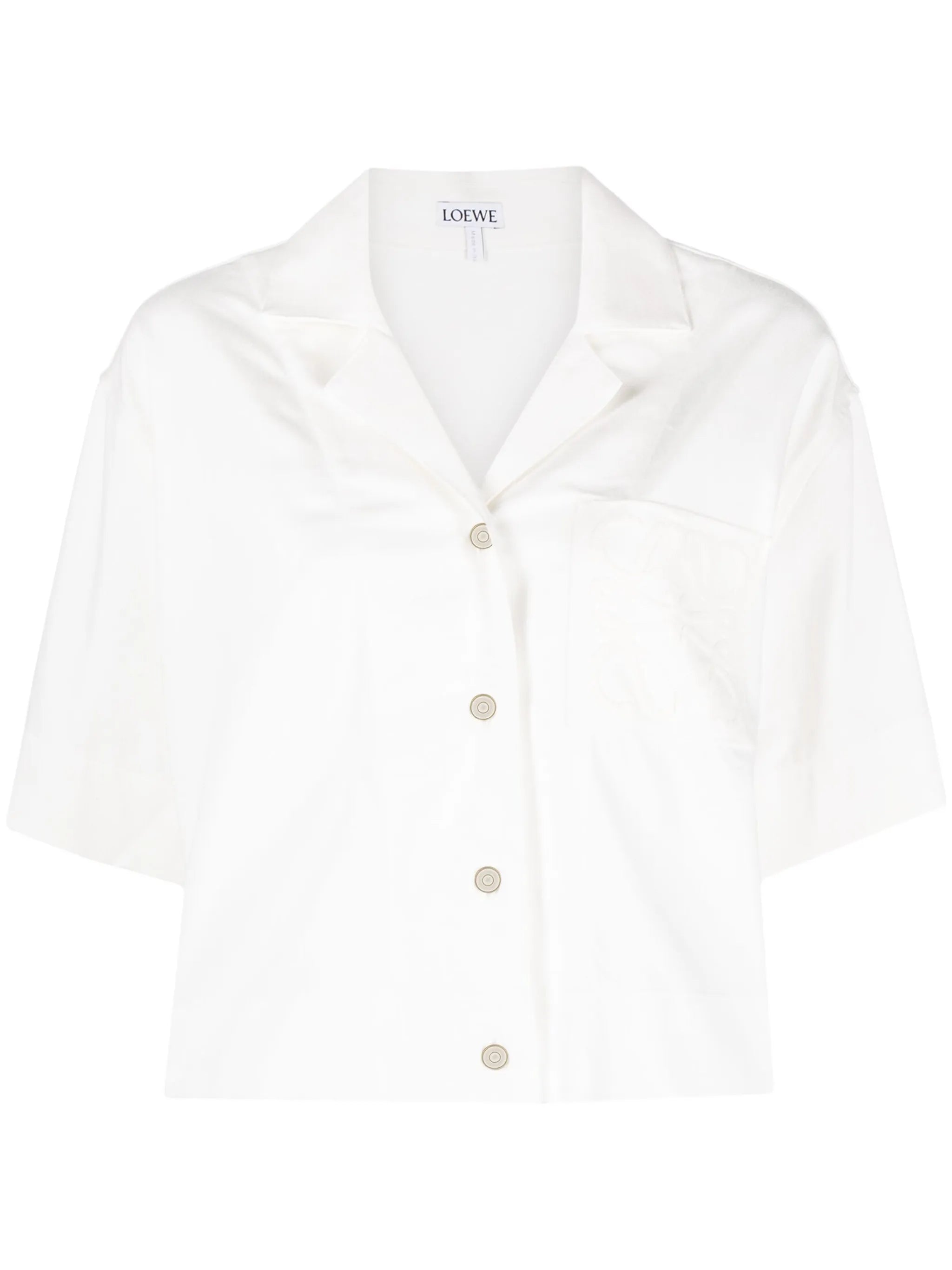 Anagram embroidered short-sleeve blouse