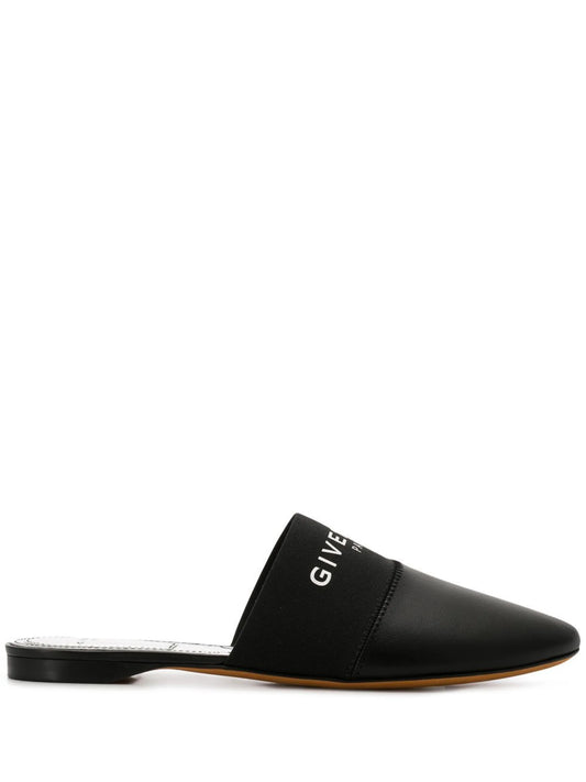 Bedford logo-band leather mules