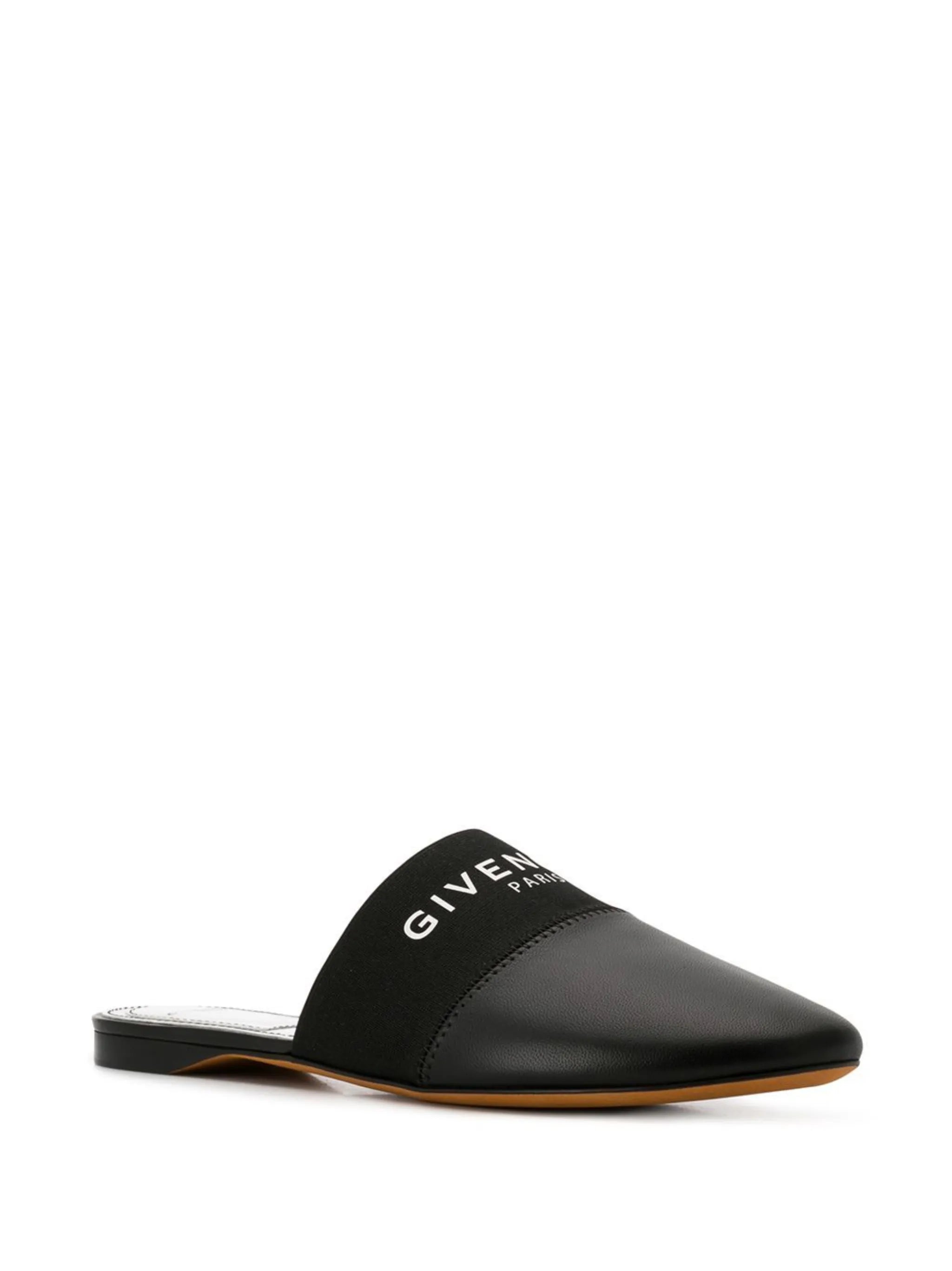 Bedford logo-band leather mules