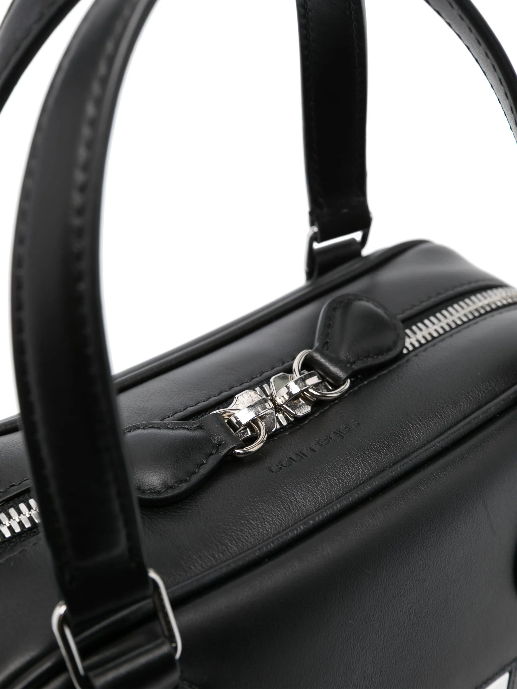 logo-appliqué leather bowling bag