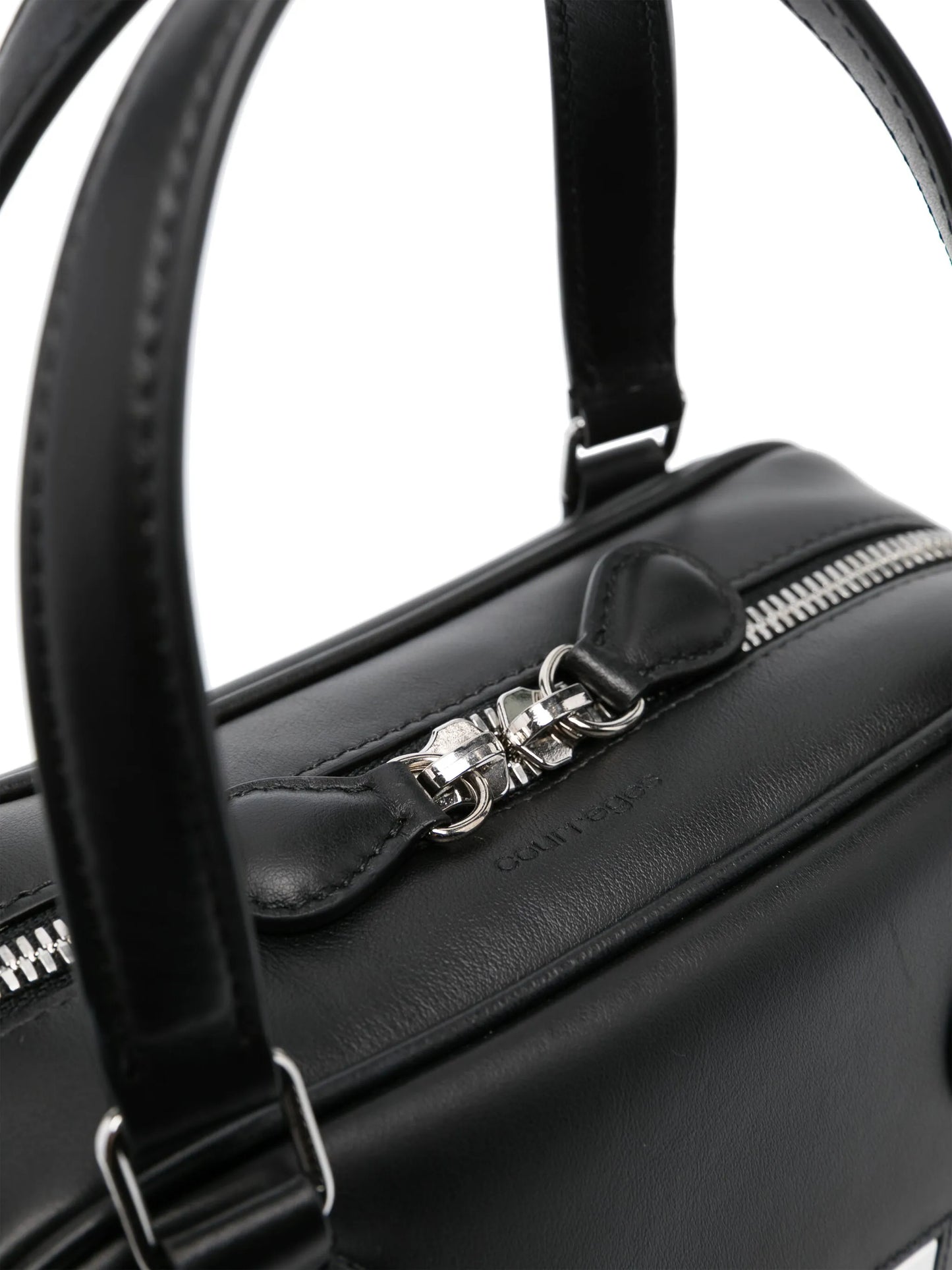 logo-appliqué leather bowling bag