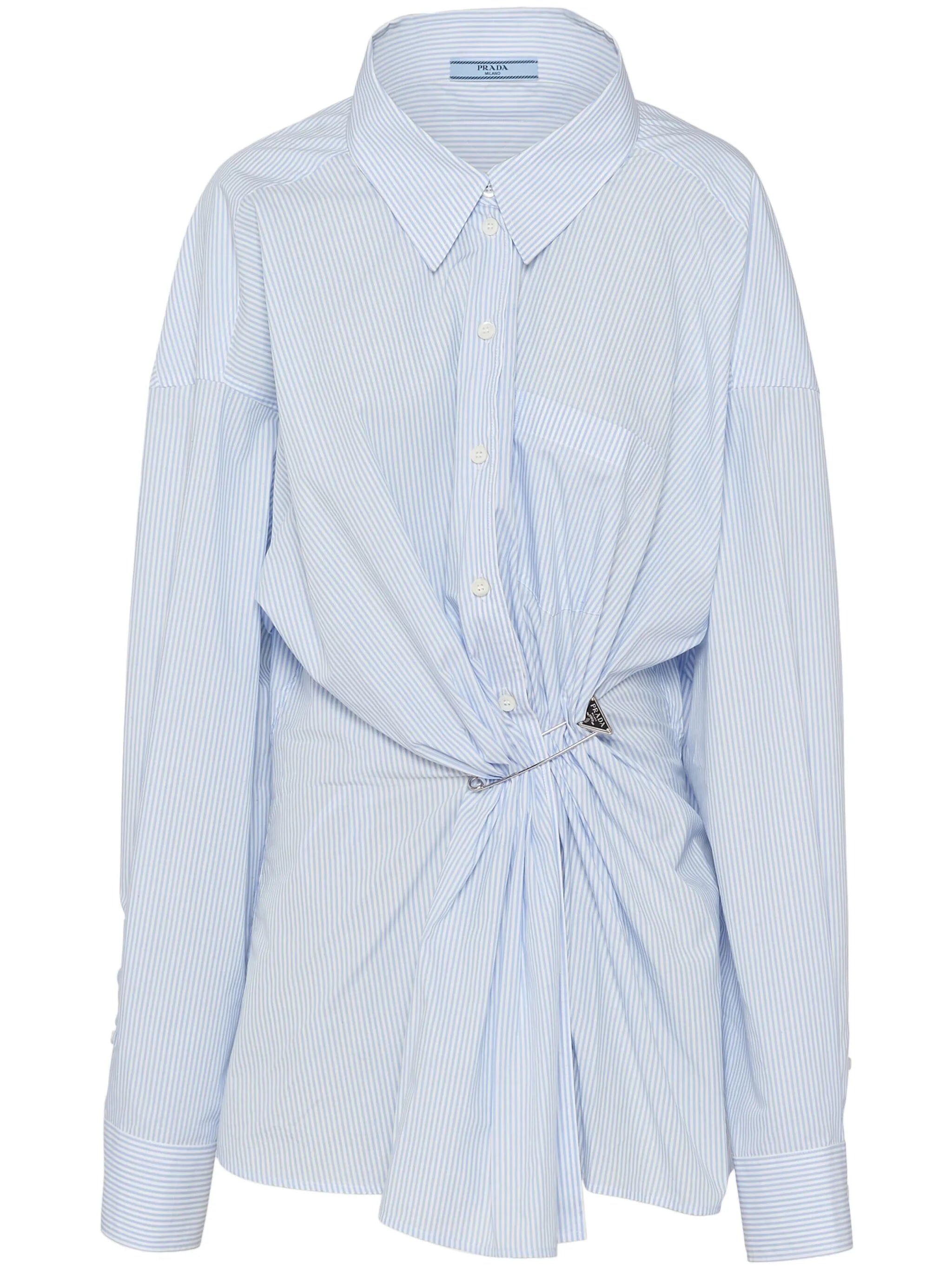 tie-detail poplin shirt